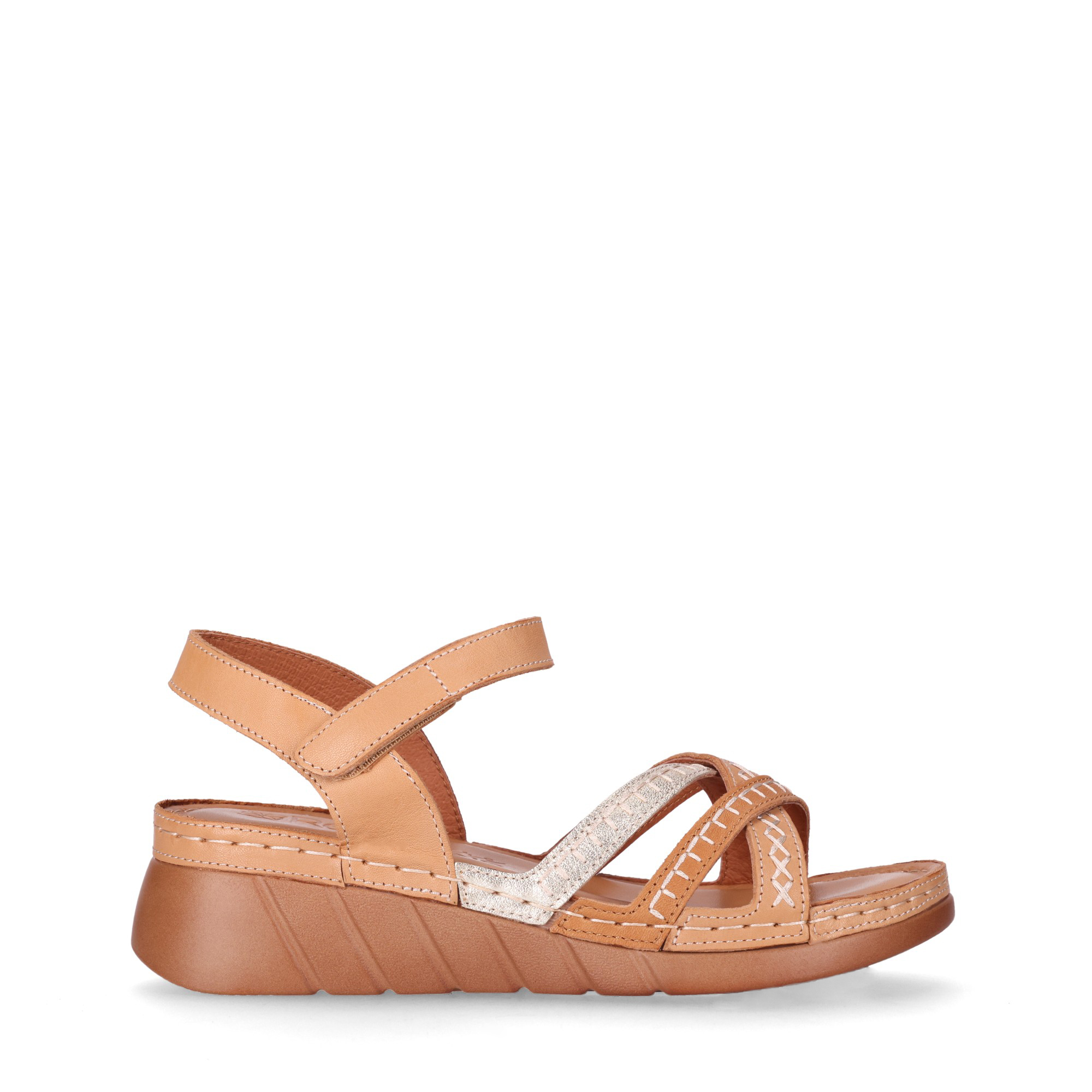 Chika10 ReNature RE LAX 04 Sandalia de CuÃ±a Camel/Camel
