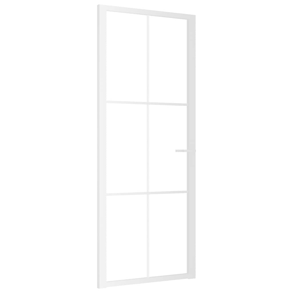vidaXL Puerta interior vidrio EGS y aluminio blanco 83x201,5 cm