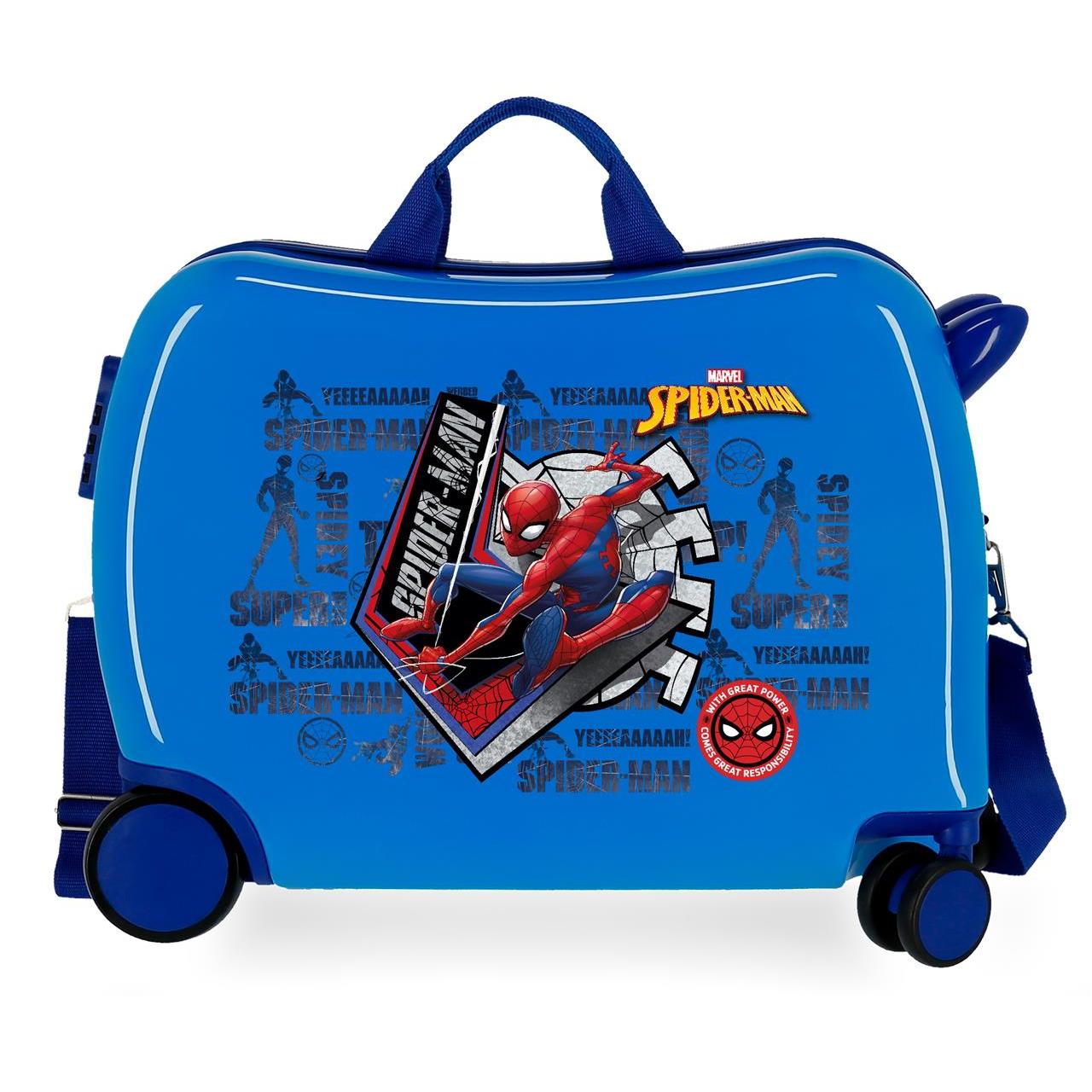 Marvel Spiderman Maleta Correpasillos ABS Rígida Great Power Azul