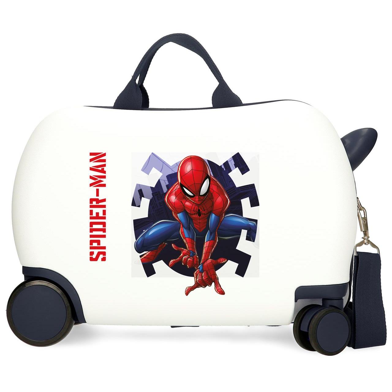 Marvel Maleta Correpasillos ABS Rígida Spiderman Attack Blanco