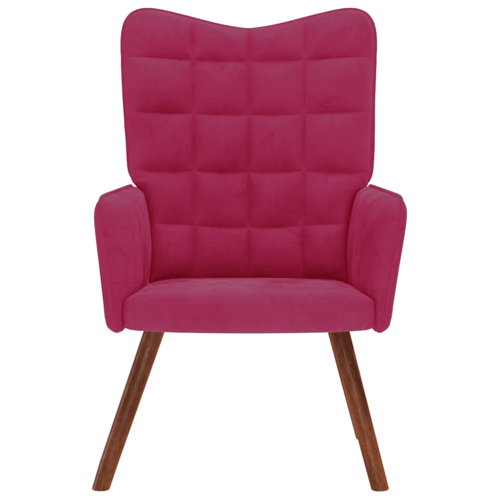vidaXL Sillón de relax de terciopelo rojo vino tinto