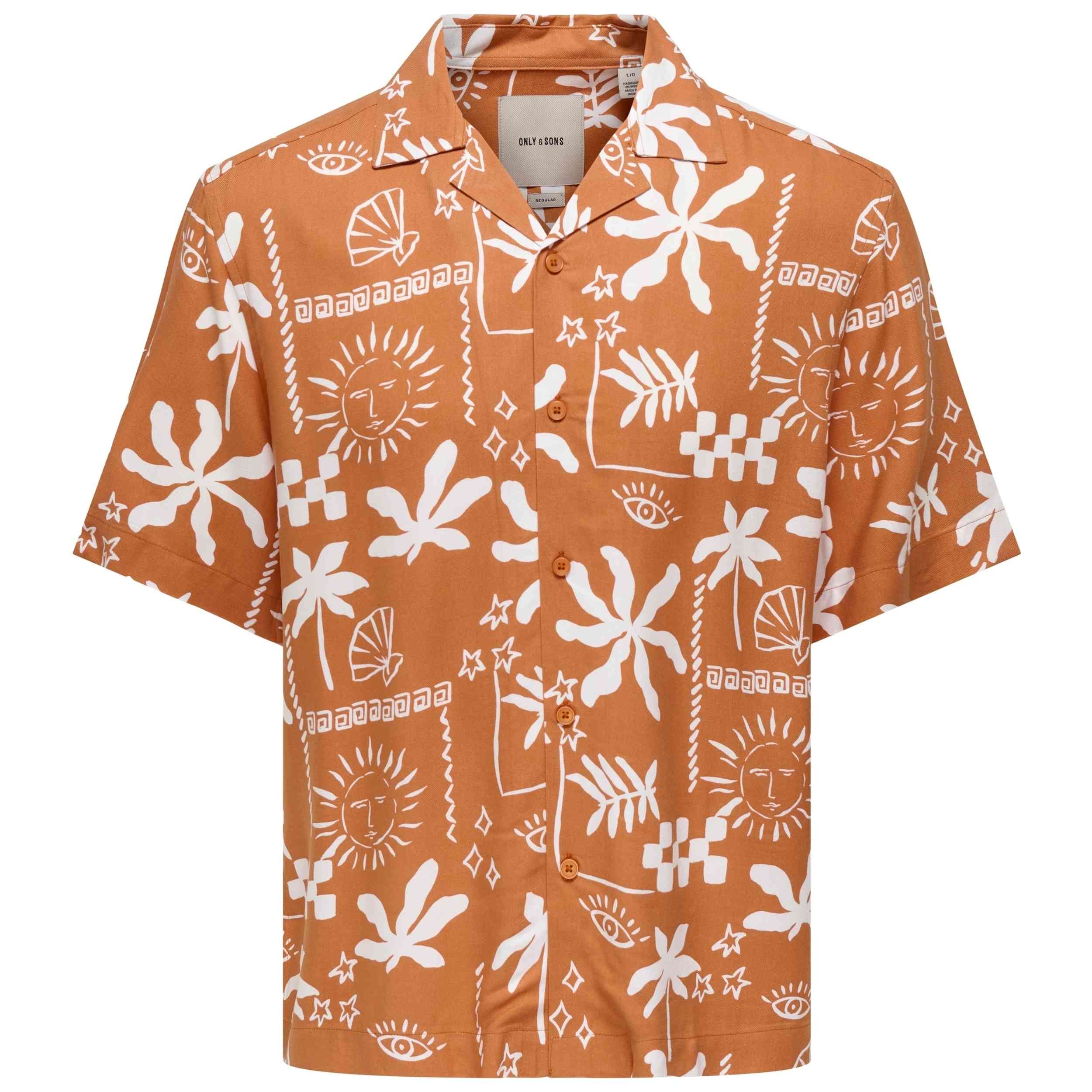 Camisa Only & Sons Onsdash Life Reg Aop Ss 001 Rsort Shirt