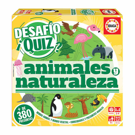 Desafio Quiz - Animales y Naturaleza: Juego de Preguntas y Respuestas para niños a partir de 6 años. (2 a 4 jugadores)