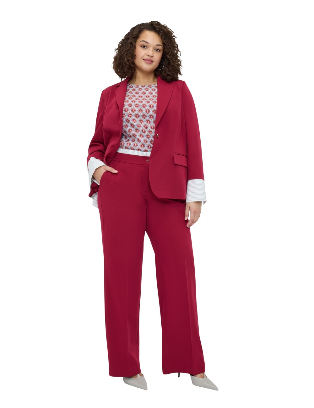Fiorella Rubino - Pantalones Wide Leg con detalle de rayas en la cintura