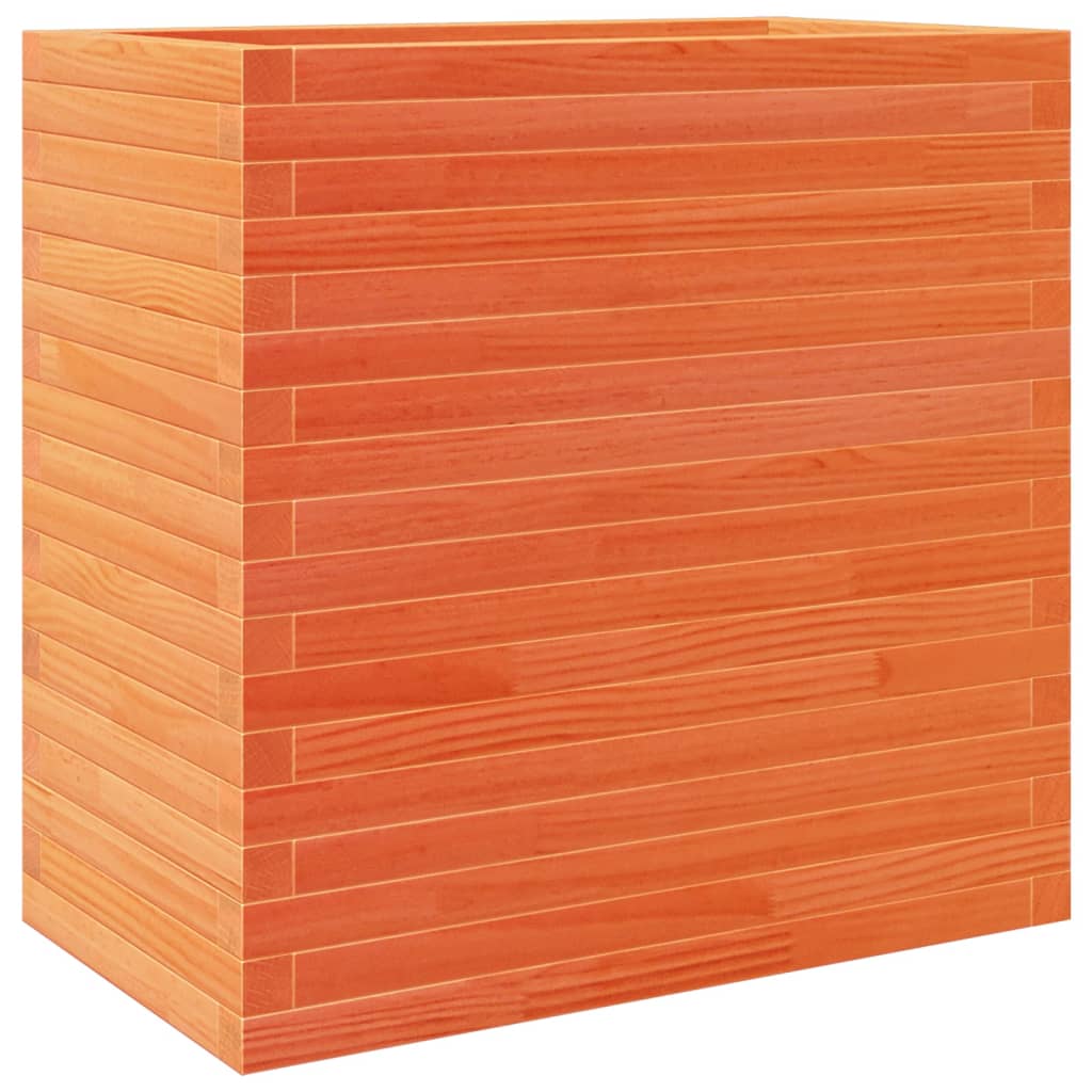 vidaXL Jardinera madera de pino impregnada 70x40x68,5 cm Color Pino natural,  Blanco,  Marrón cera y mas