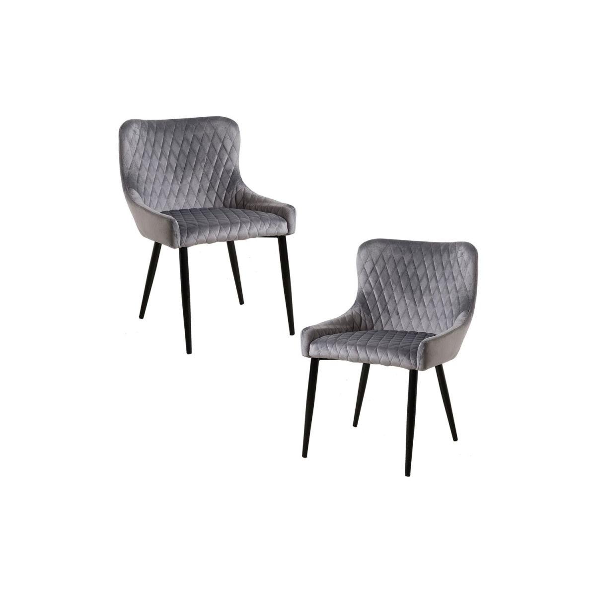 Regalos Miguel - Packs Sillas Comedor - Pack 2 Sillas Sanda Terciopelo - Gris oscuro