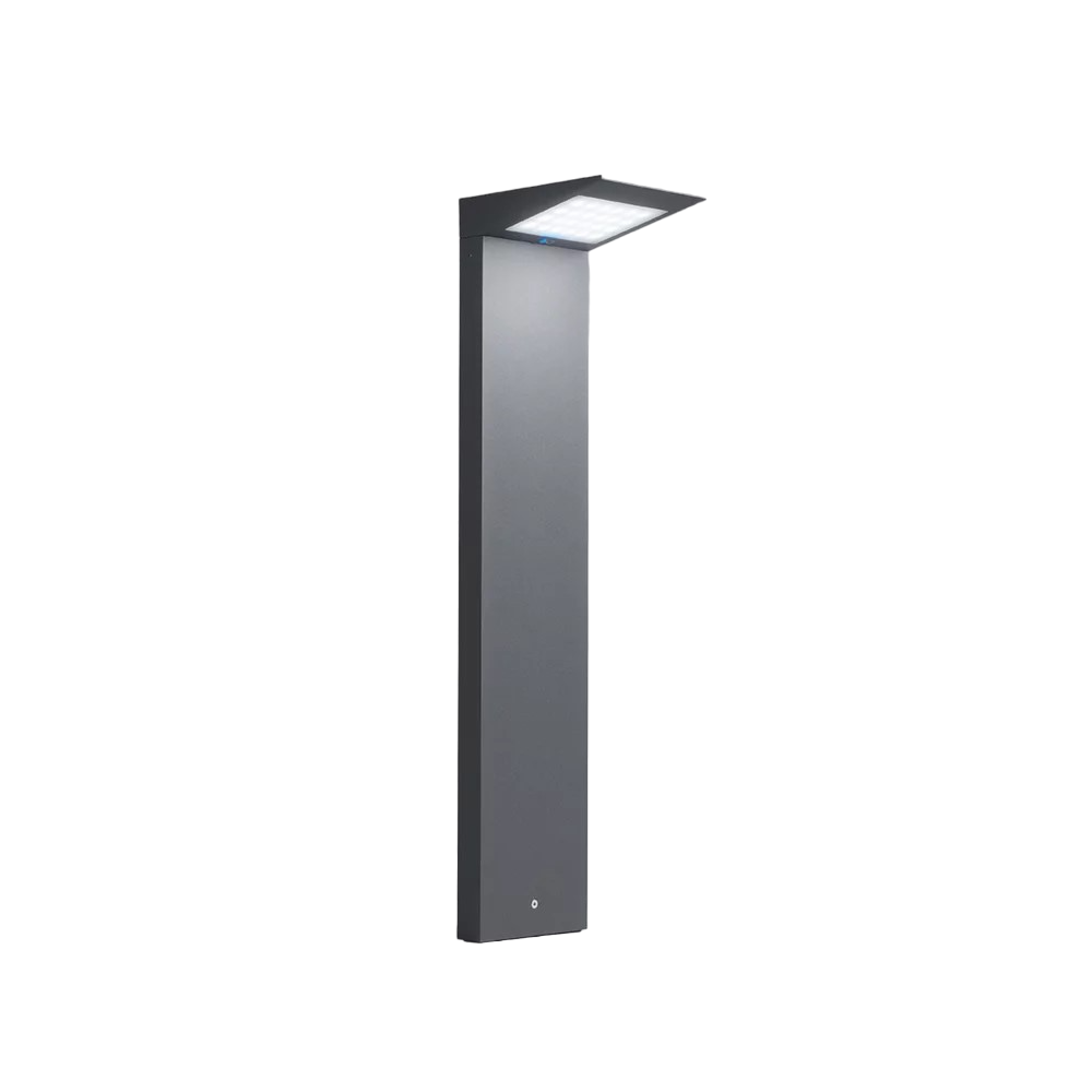 Estaca solar LED para suelo de 2,2 W, funciona con batería y fotovoltaica, IP54, color gris oscuro. - ZAFFERANO