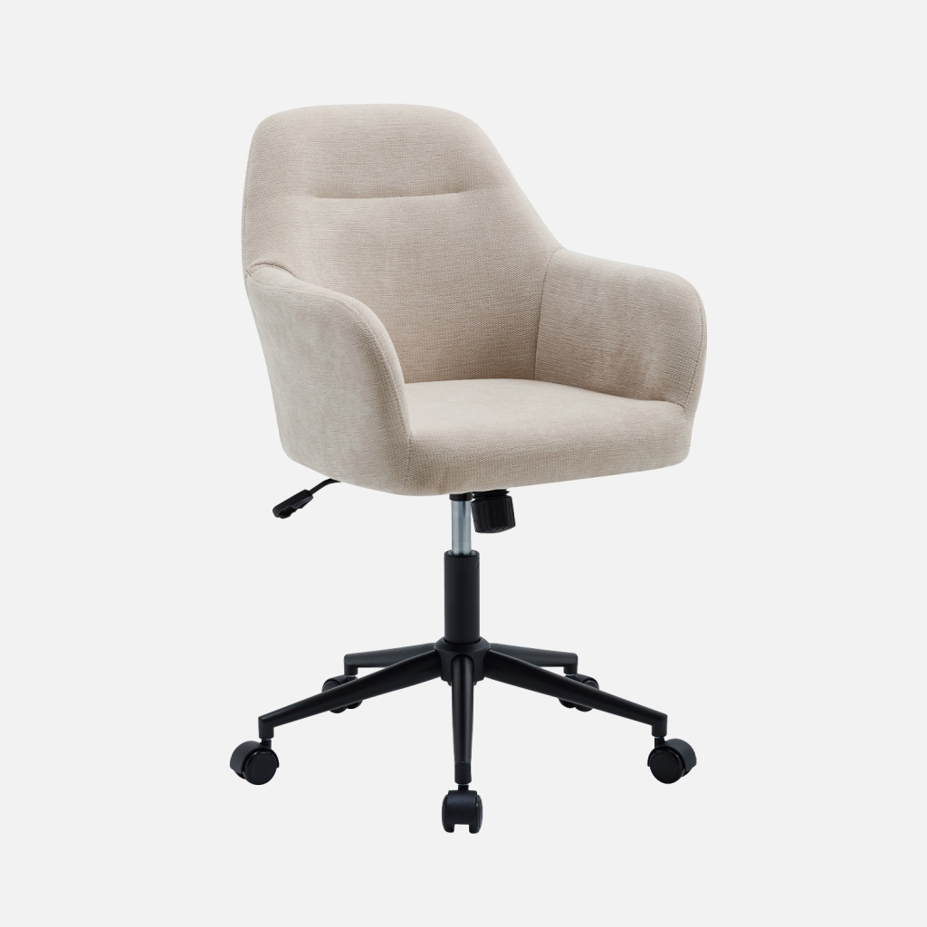 sweeek - Silla de oficina con ruedas ajustable metal y tela , Stan , 57x57x94