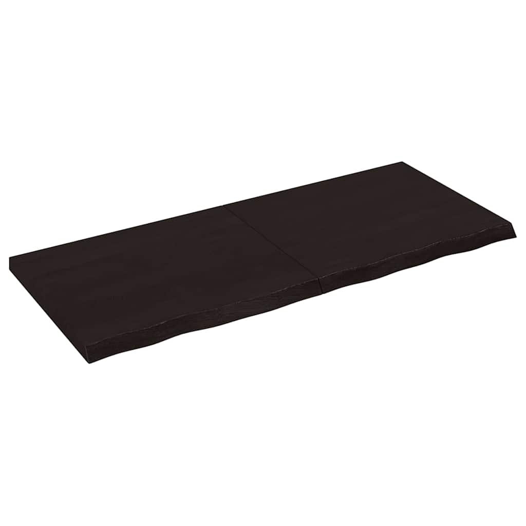 vidaXL Encimera baño madera maciza tratada marrón claro 120x50x(2-4)cm