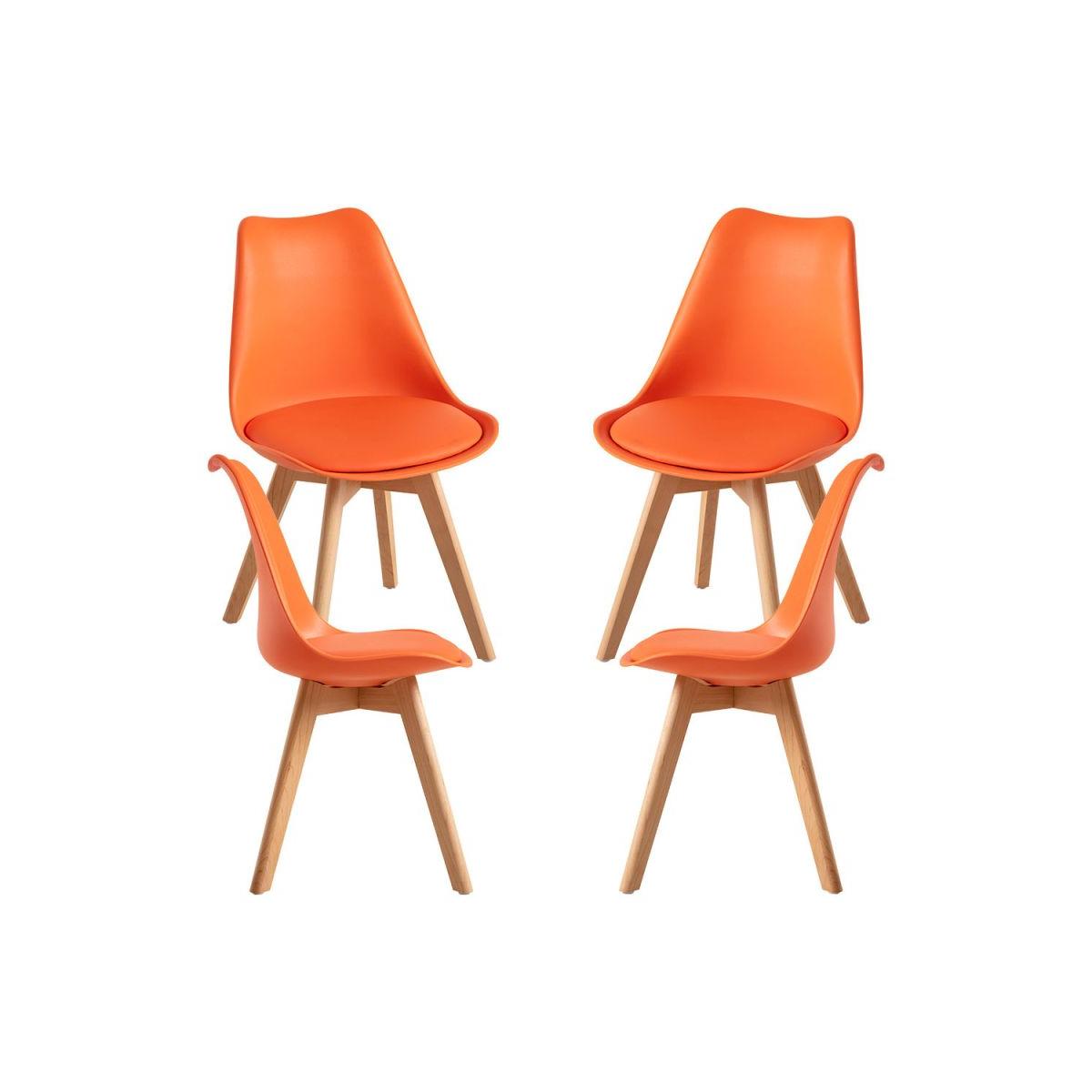 Regalos Miguel - Packs Sillas Comedor - Pack 4 Sillas Synk Basic - Naranja