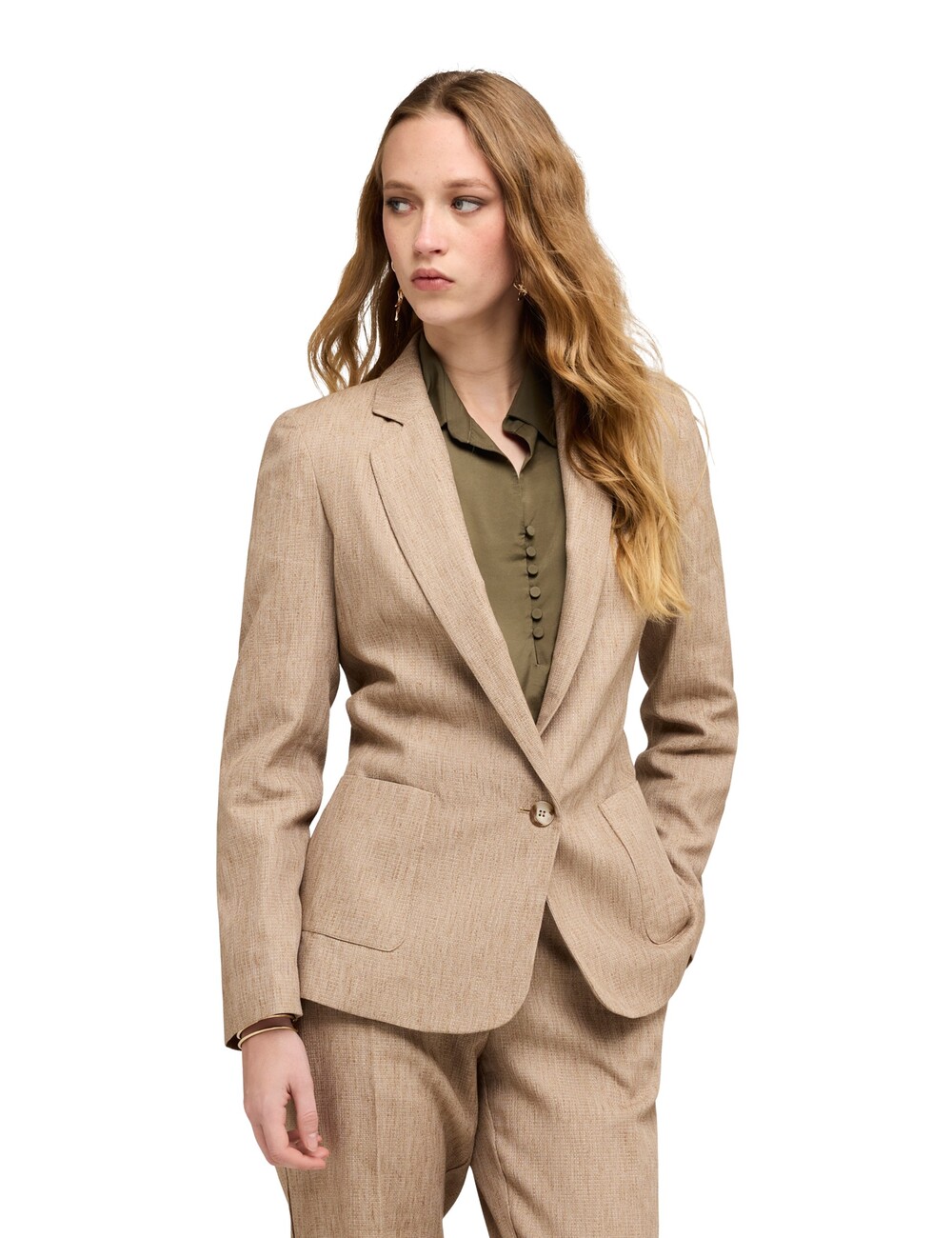 Motivi - Blazer de un botón mezcla de lino