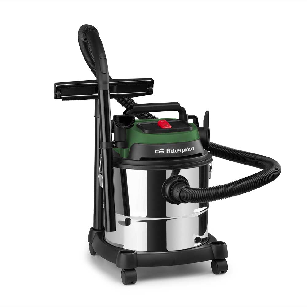 Orbegozo aspirador de sólidos y líquidos APS 1400, 16 KPA, 20 litros de capacidad, manguera flexible, doble filtrado bolsa + HEPA, función soplador, 1400 W