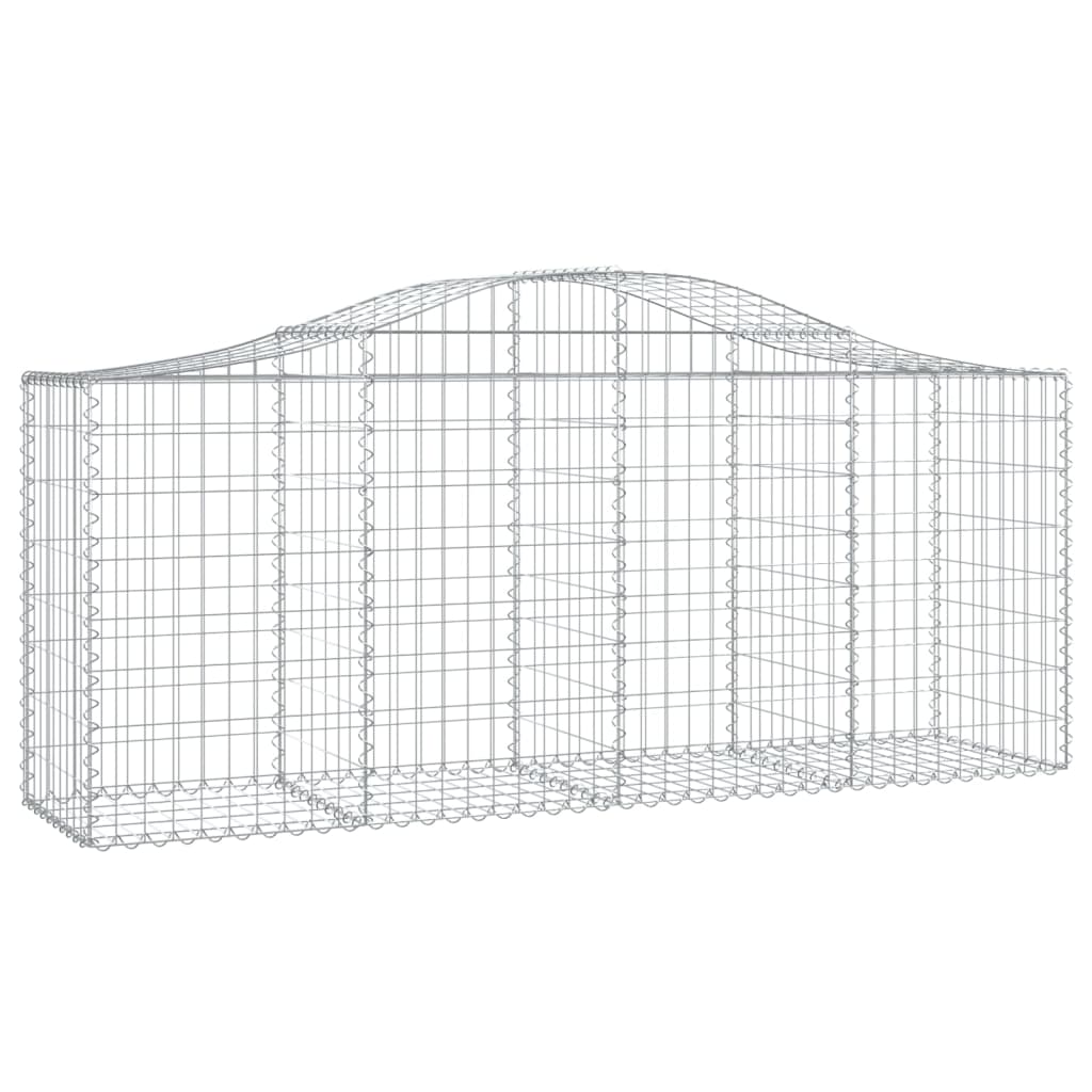 vidaXL Cestas de gaviones 14 uds forma de arco hierro 200x50x80/100 cm