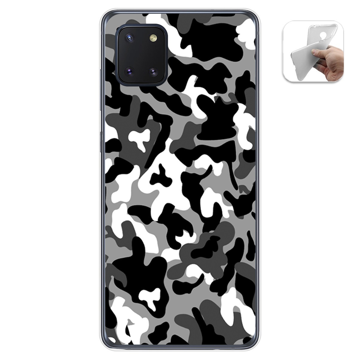 Tumundosmartphone Funda Gel Tpu para Samsung Galaxy Note 10 Lite diseño Snow Camuflaje Dibujos
