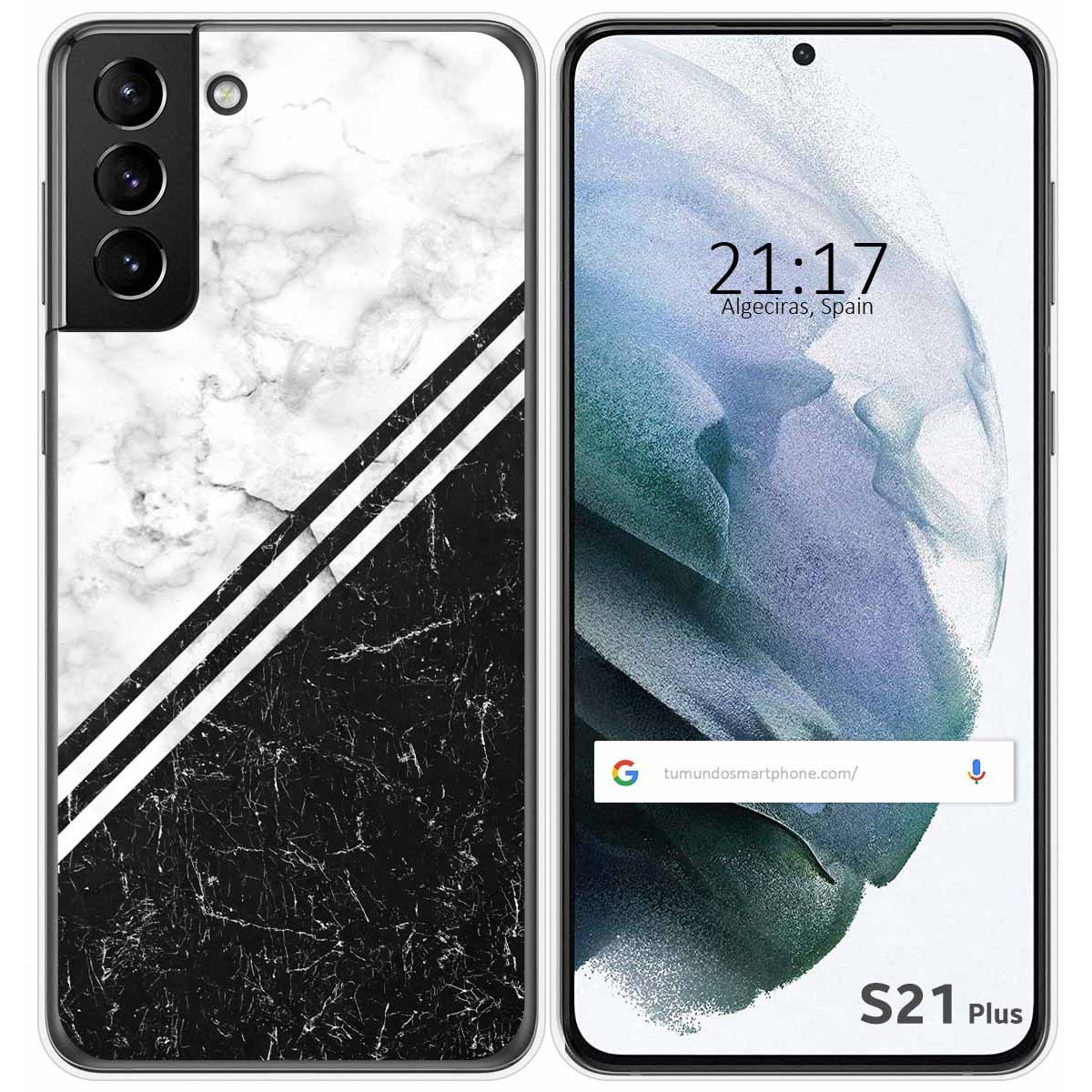 Tumundosmartphone Funda Gel Tpu para Samsung Galaxy S21+ Plus 5G diseño Mármol 01 Dibujos