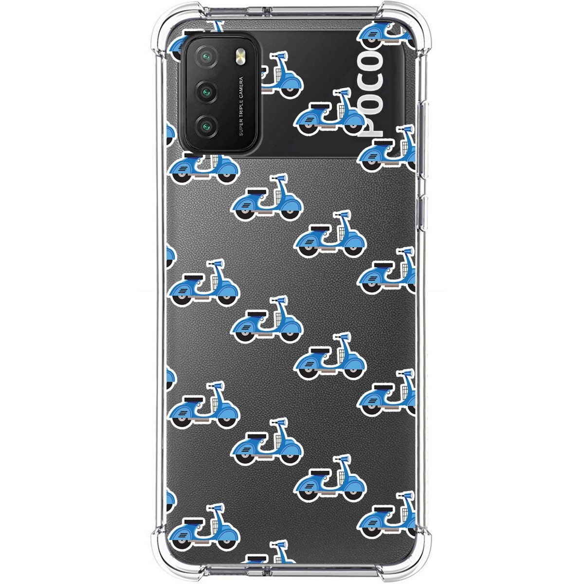 Tumundosmartphone Funda Silicona Antigolpes para Xiaomi POCO M3 / Redmi 9T diseño Scooter Dibujos