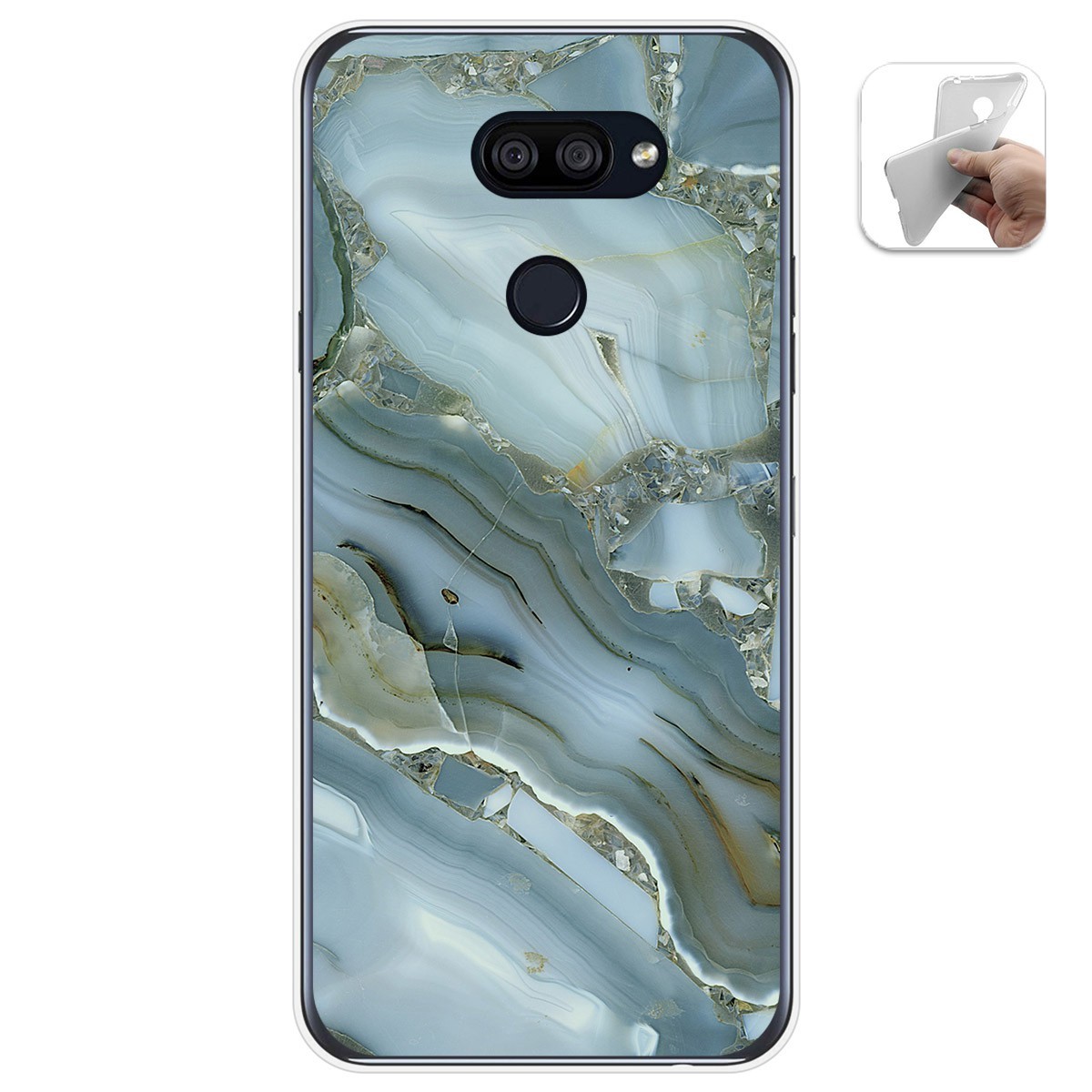 Tumundosmartphone Funda Gel Tpu para Lg K40S diseño Mármol 09 Dibujos