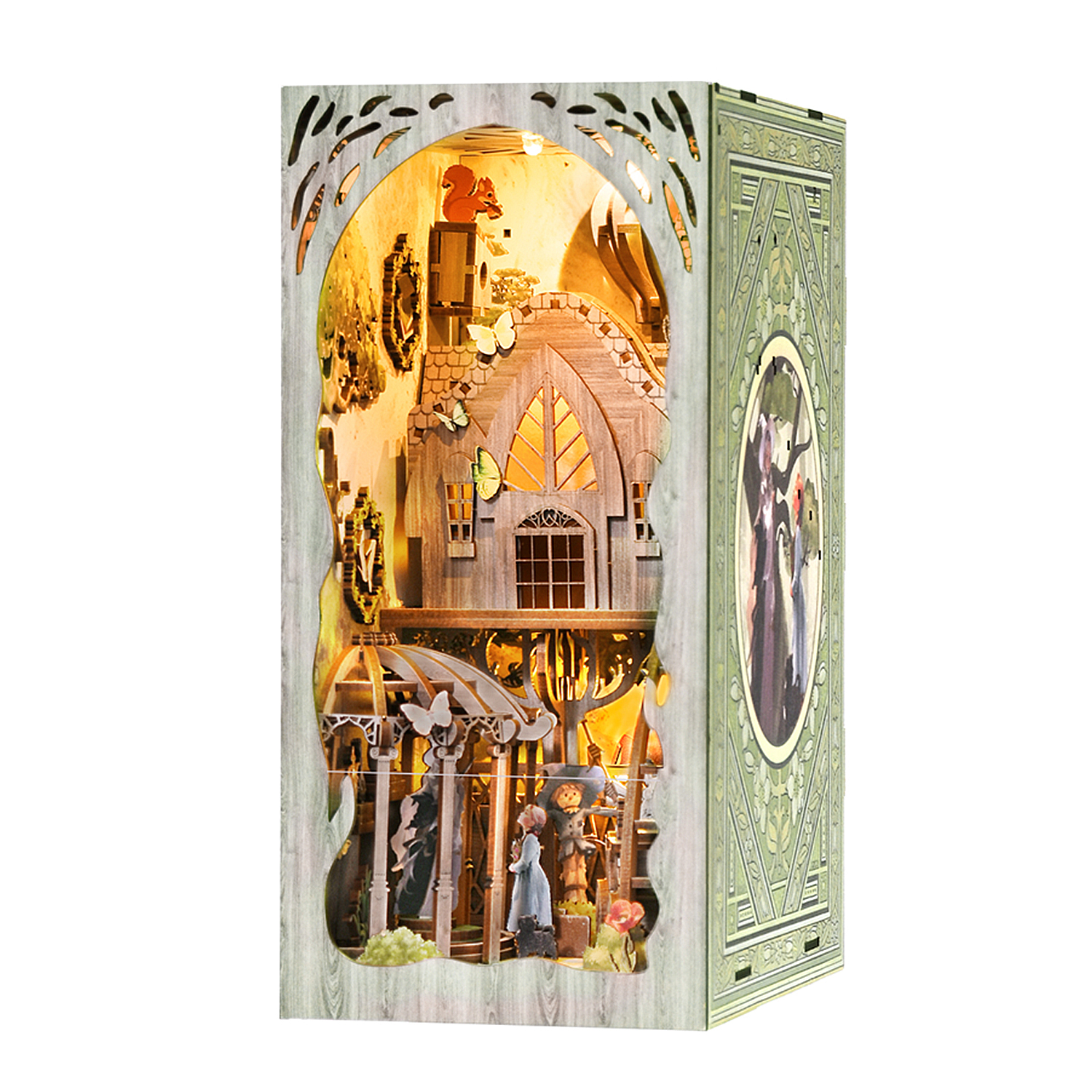 DAM. El viaje de Dorothy. Book Nook de madera, diseño 3D realista con gran detalle, cubierta y luces led. 292 piezas. 12x18x25cm.