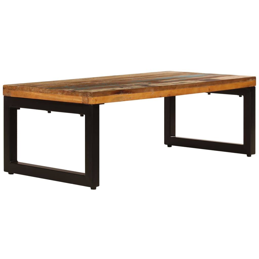 Vidaxl - Mesa de Centro y Acero 100x50x35 Cm - Madera Maciza de Mango (patas Negras)