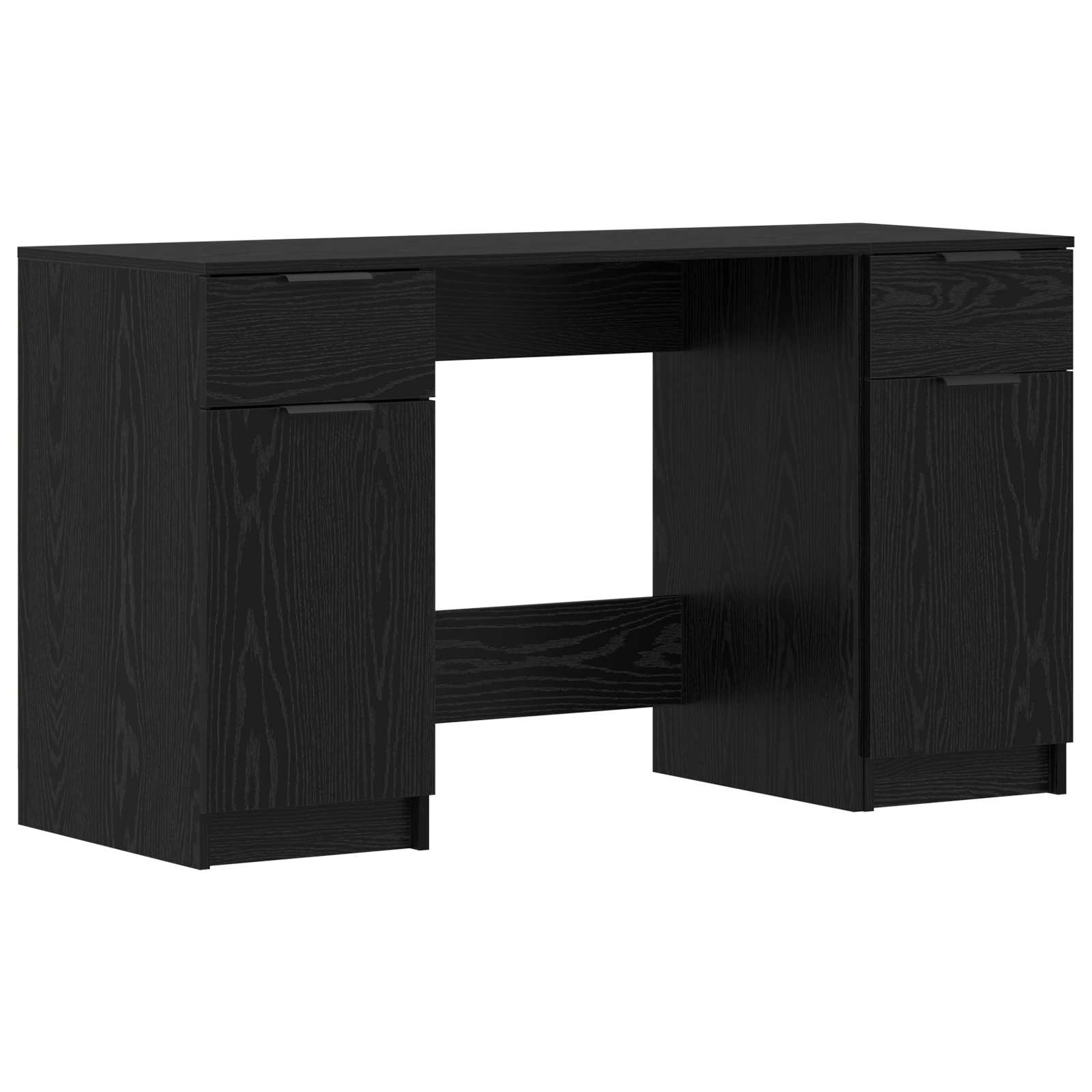 vidaXL Escritorio Roble Negro 133 x 50 x 75 cm Madera de ingeniería