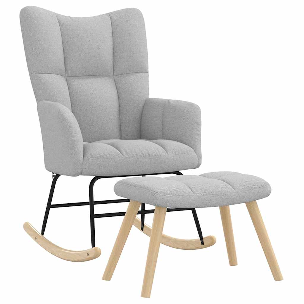 vidaXL Sillón mecedora con taburete tela Multicolor