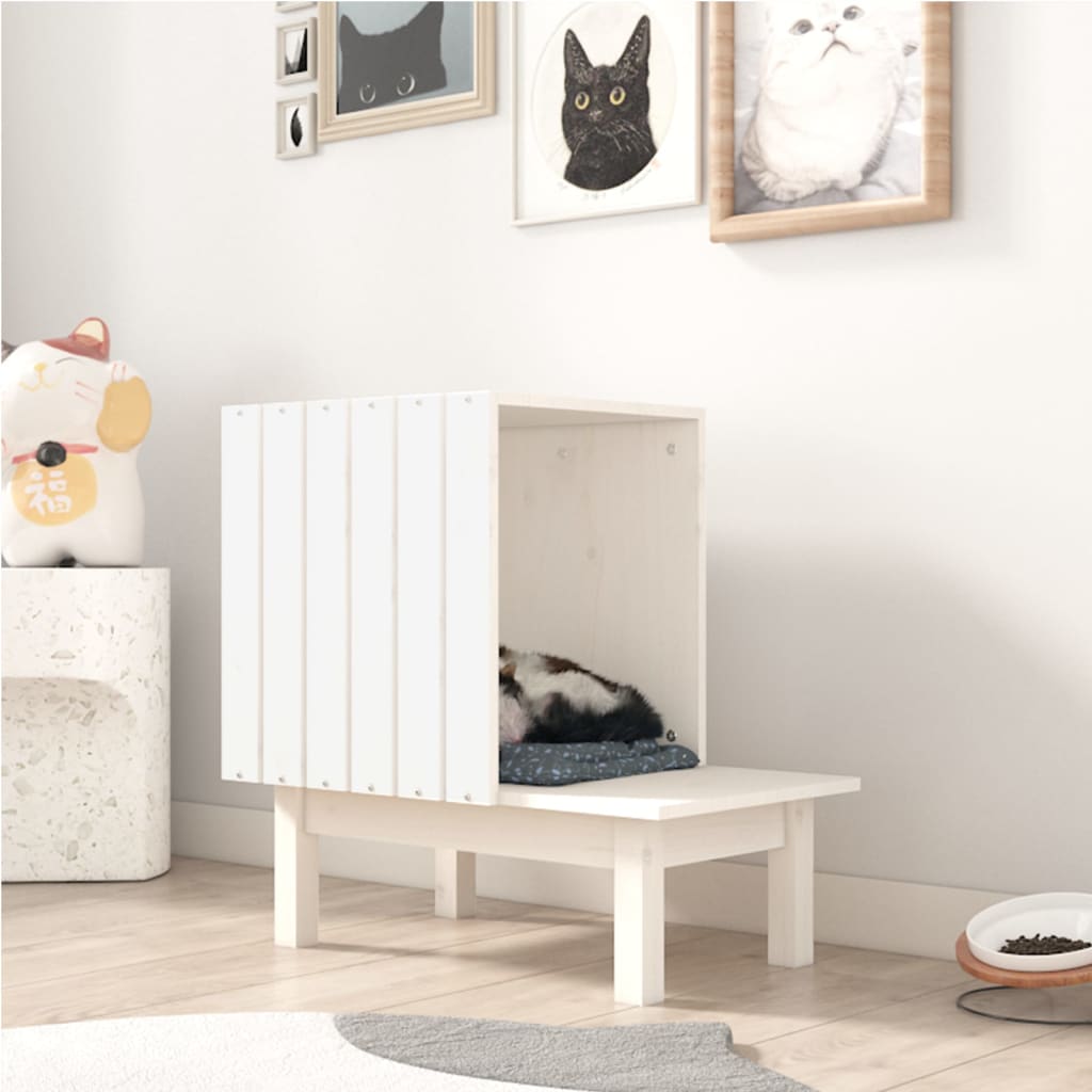 vidaXL Casa para Gatos de Mascotas Animales Interior Color Natural,  Blanco, y mas