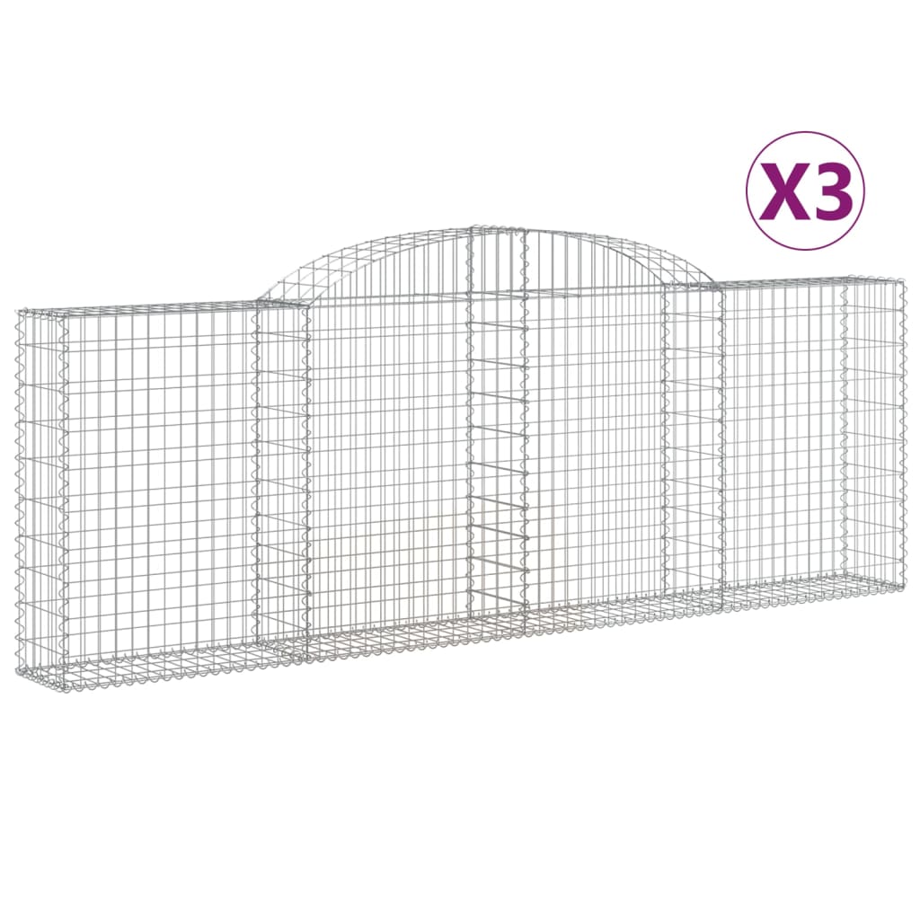 Cestas de Gaviones Vidaxl Forma de Arco Hierro 300 X 30 X 60/80 Cm