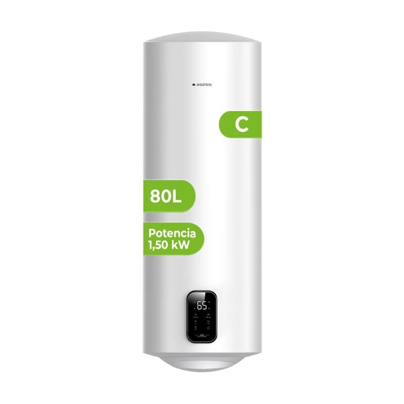 Aspes - Termo eléctrico vertical AT8000 de 73 L para baño o cocina, 1500 W, clase energética B, blanco compacto 74,5 x 45 x 45 cm