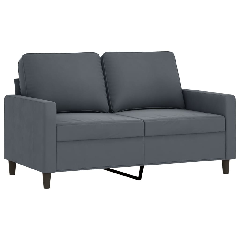 vidaXL Sofá de 2 plazas de terciopelo gris oscuro 120 cm