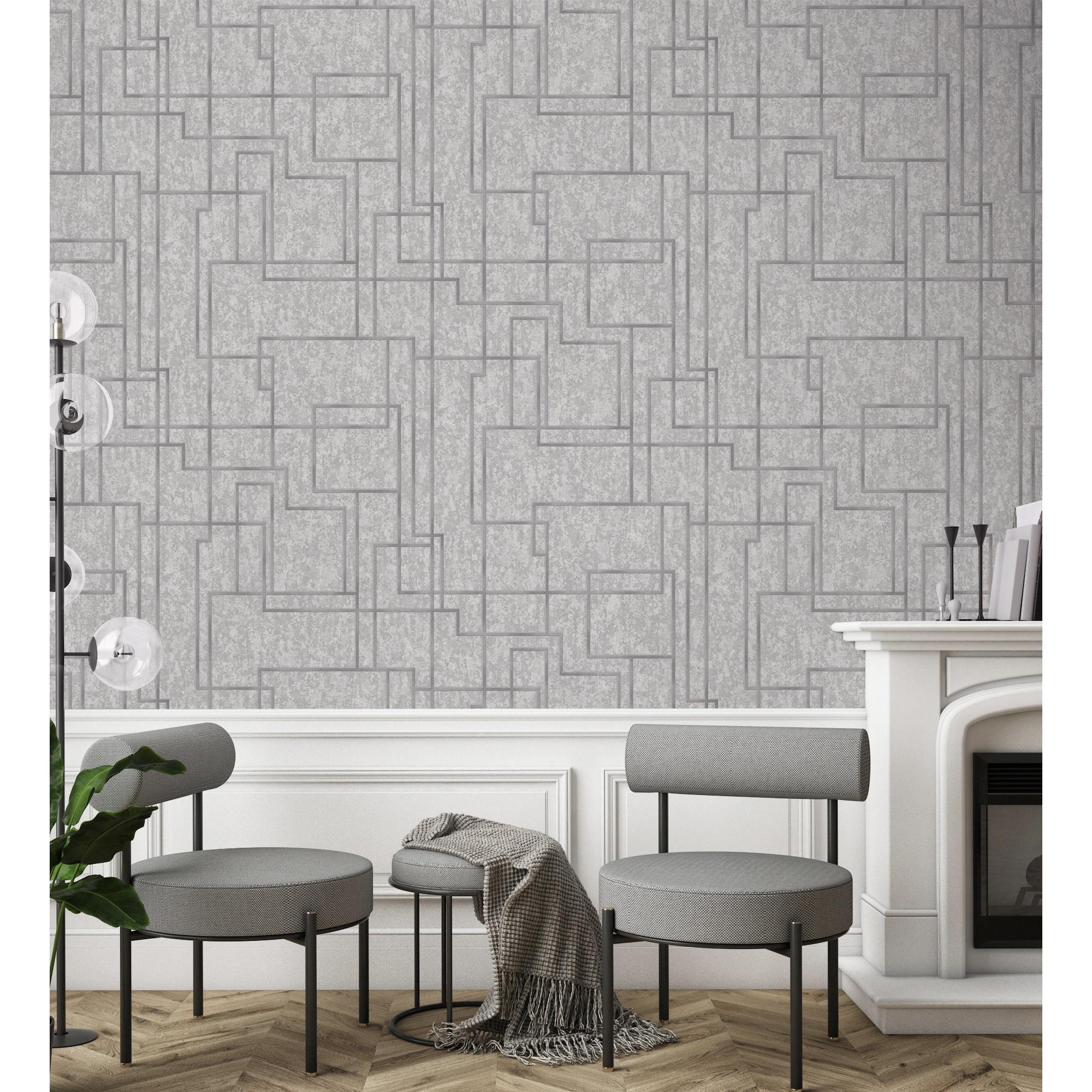 Papel pintado vinílico lavable moderno de líneas geométricas con relieve - Allure Lines 681632 de GAULAN - Rollo de 10 m x 1,06 m