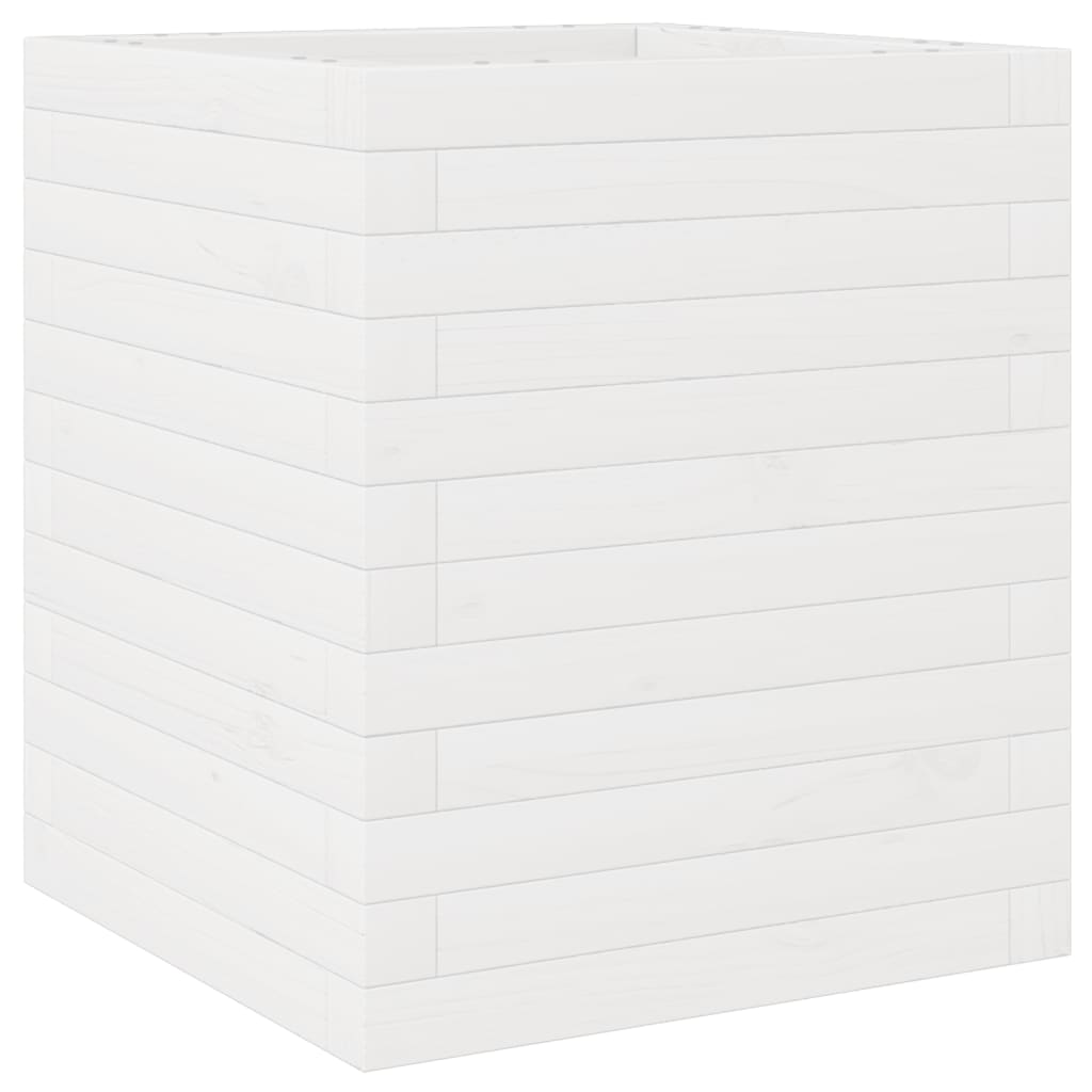 vidaXL Jardinera de madera maciza de pino 40x40x46 cm Color Pino natural,  Blanco,  Marrón cera y mas