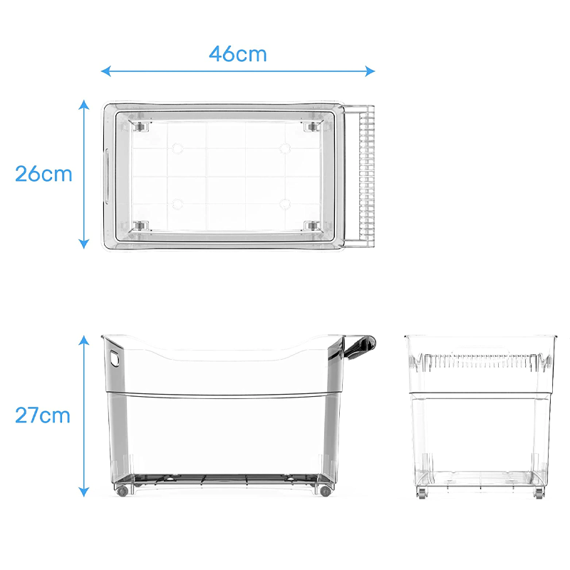 Home style-Trolley Box Organizador De Armario De Cocina Almacenamiento De Ollas Sartenes Productos De Limpieza Botellas Aprovecha Espacio Ideal Para Almacenar Pequeñas Cosas Con Ruedas Fácil De Mover 38 X 16 X 27 Cm / 46X26X27CM
