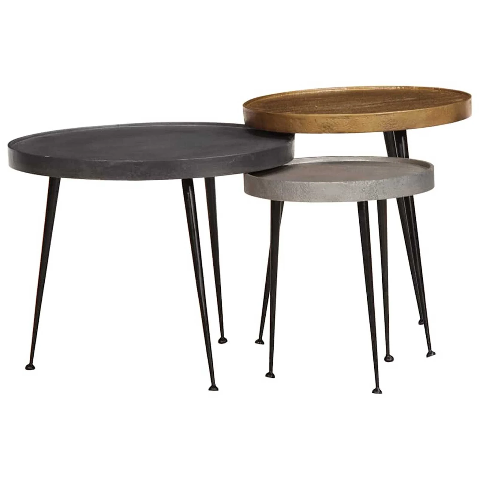 Mesas de centro 3 uds madera contrachapada multicolor