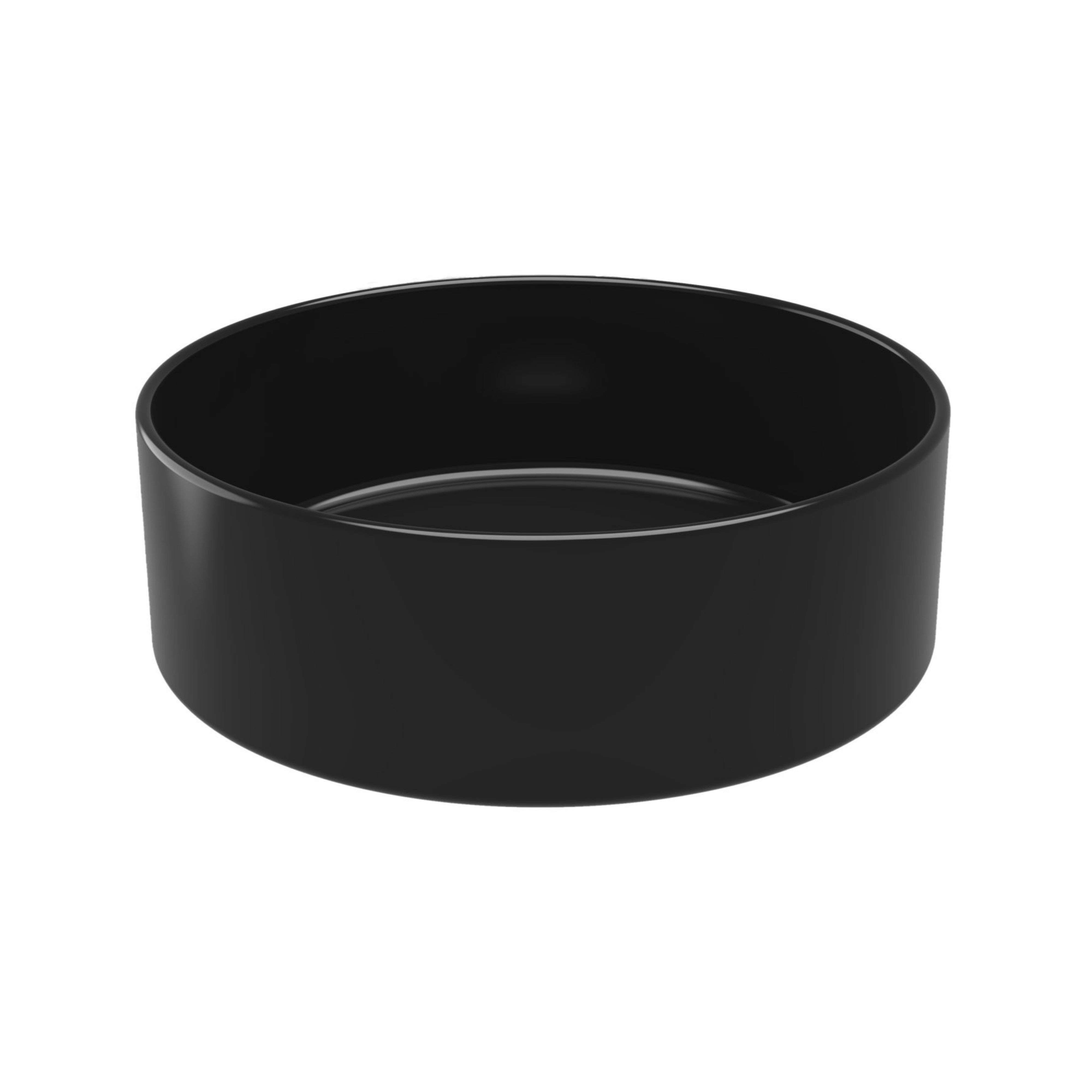Miroytengo Lavabo Cilíndrico Cerámica 12x36 cm, Lavabo Baño Sobre Encimera Polaris Negro