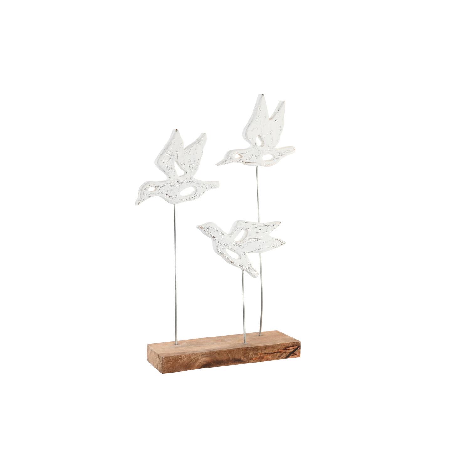FIGURA MANGO HIERRO 32X10X51 PAJAROS BLANCO FD200903