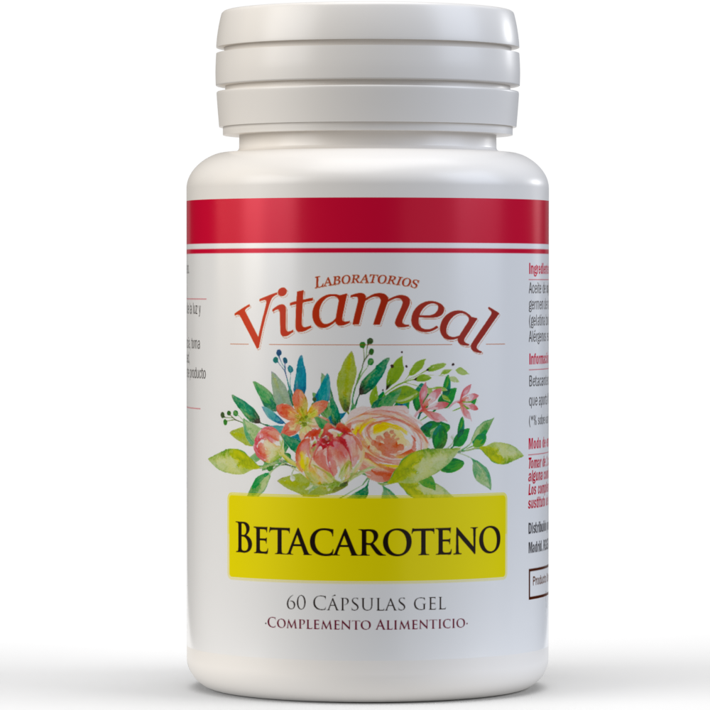 Naturbite - Laboratorios Vitameal- NaturBite. Betacaroteno 10.000ui, 60 Caps. Gel. Vitamina A, esencial para la salud de los ojos, piel, sistema inmunológico y otros sistemas del cuerpo. El betacaroteno  ayuda a proteger contra el daño celular y el envejecimiento.
