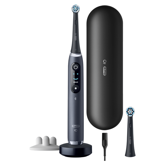 Oral-B iO 9S cepillo eléctrico con 2 cabezales y 1 estuche de viaje de carga.Disponible en Blanco y Negro, Producto Europeo con Garantía Oficial.