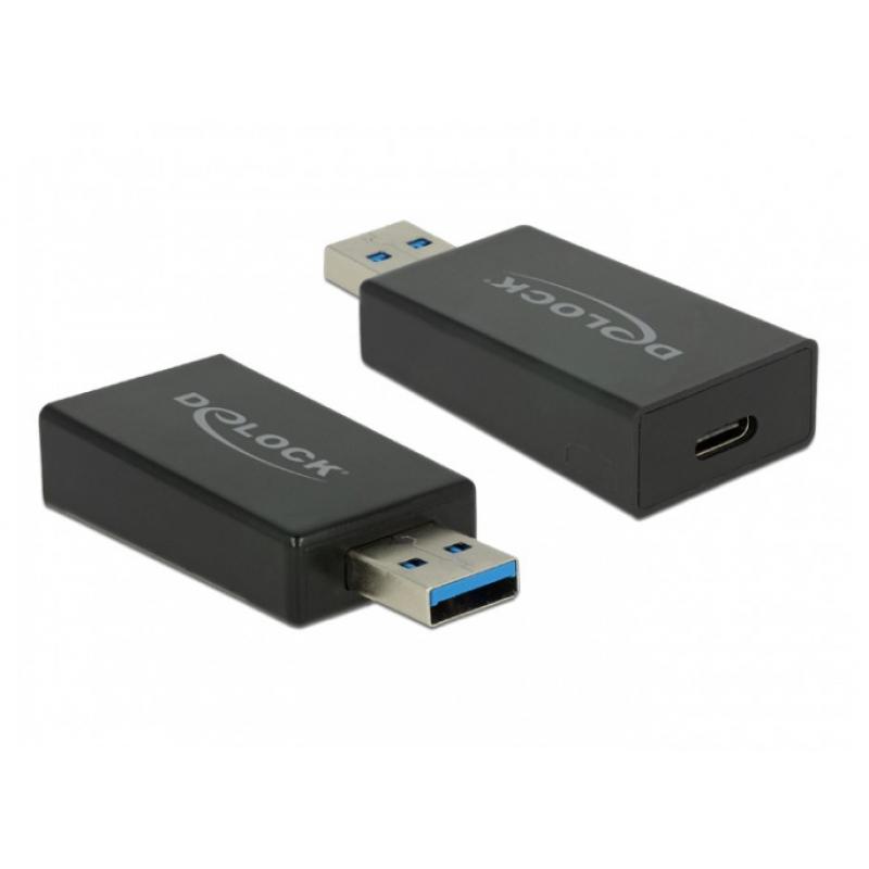 Convertidor USB 3.1 Gen 2 Tipo-A macho USB Tipo-Cª hembra Activo negro