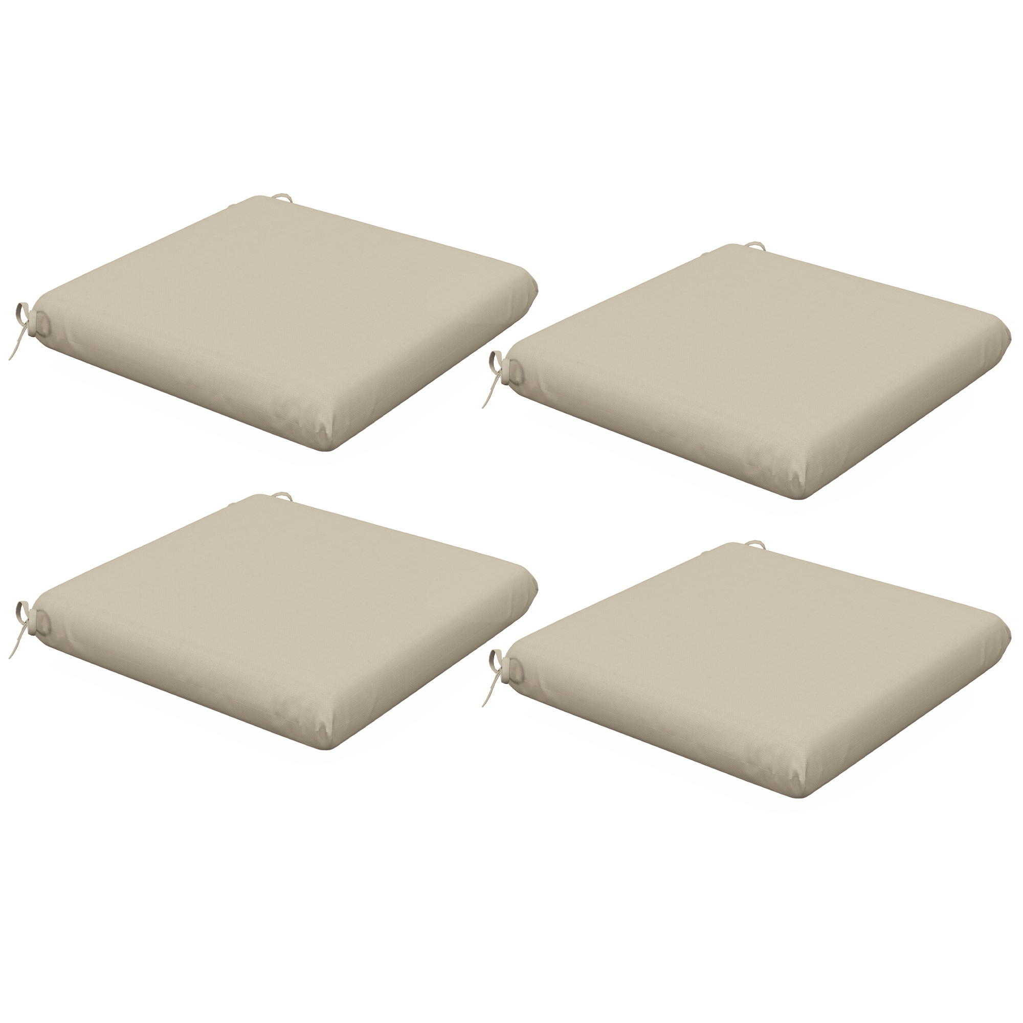 Outsunny Conjunto de Cojines para Sillas de Comedor 47x47x7 cm Juego de 4 Piezas Cojines para Sillas de Jardín Impermeable y Protección UV 50+ para Interior y Exterior