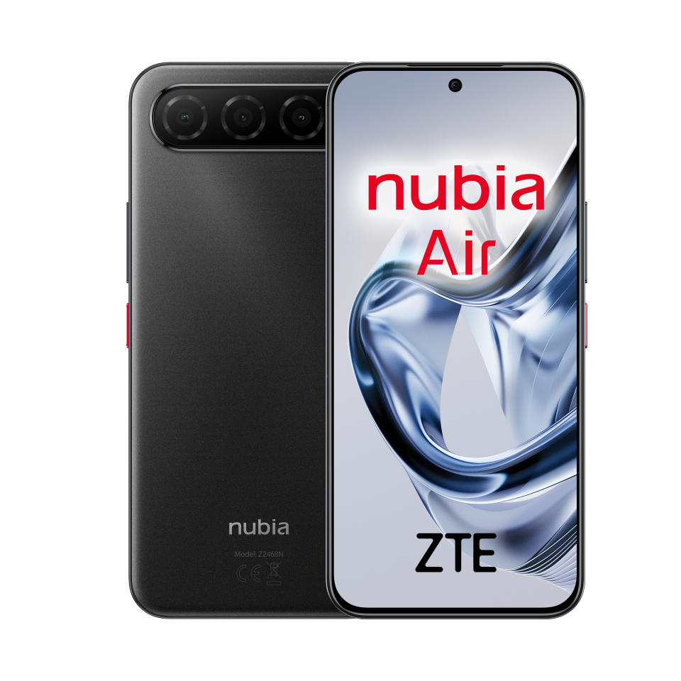 ZTE nubia Air, Smartphone libre, 5G, Pantalla AMOLED FHD+ 120Hz, 8(+12)GB RAM, 256GB ROM, Ultra fino 6.7mm, Sumergible IP69, Traducción IA en llamadas, Android 15, Batería 5000mAh.