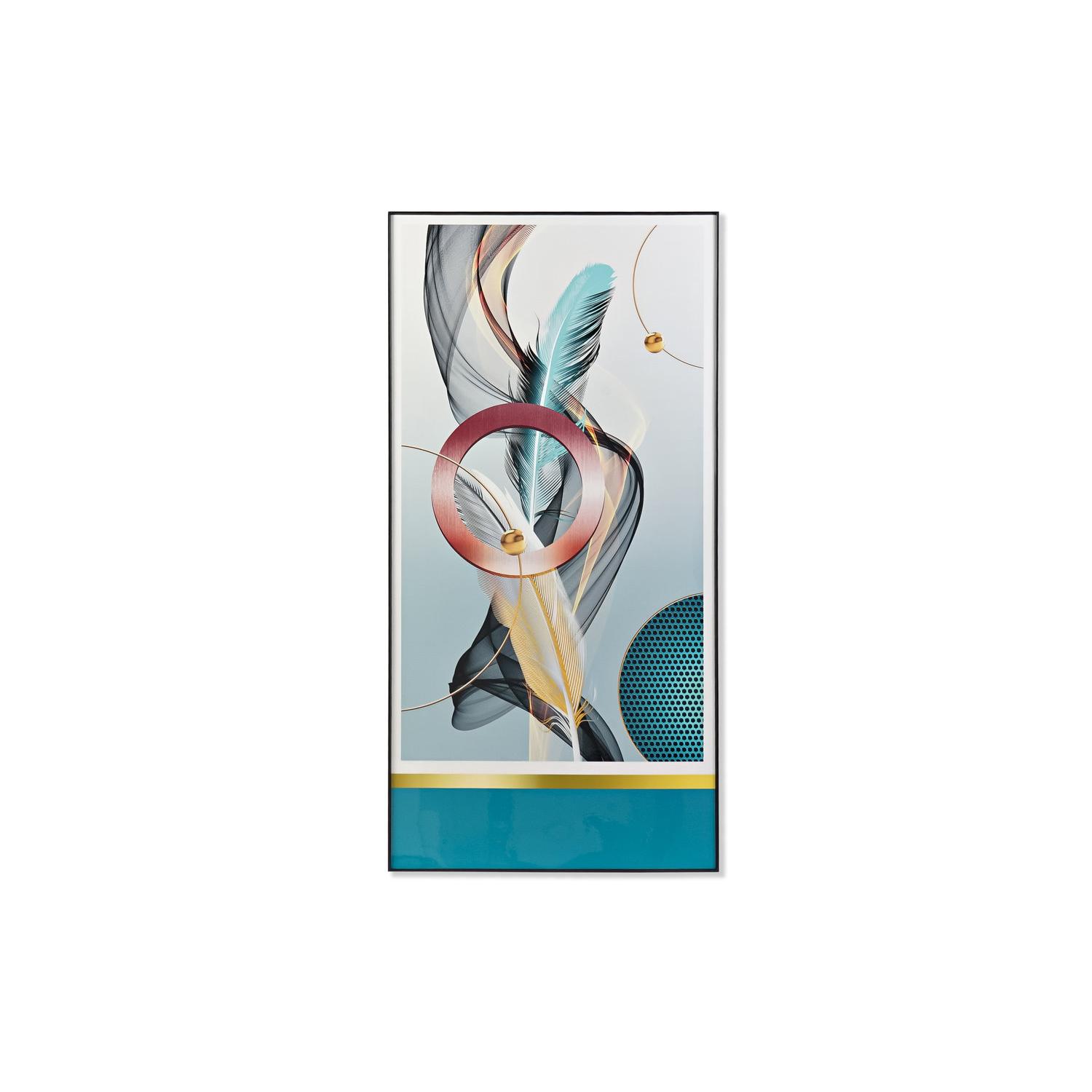 Cuadro Aluminio Mdf 80X3X160 Plumas Porcelanico El mejor complemento para tu hogar  -Fijalo-