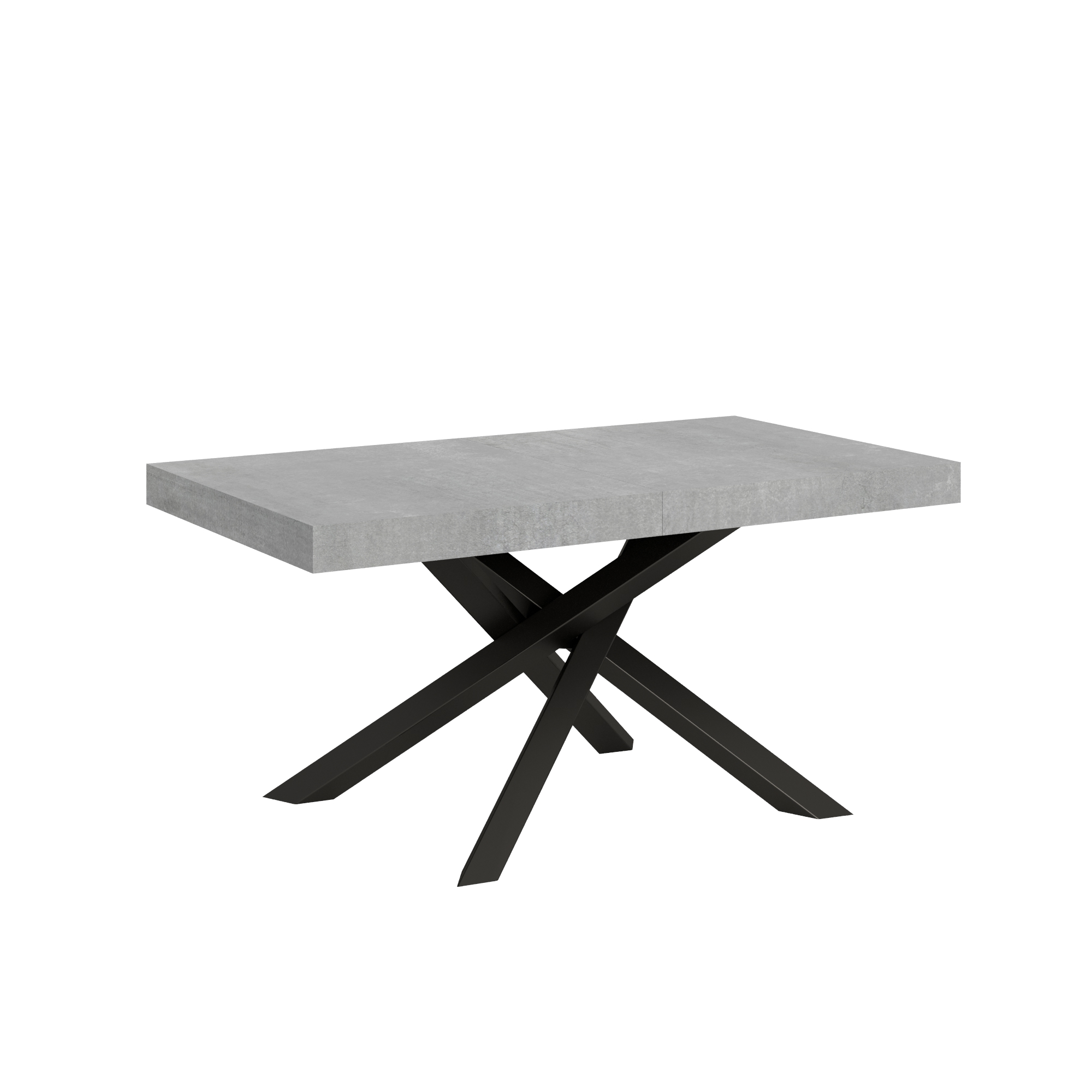Mesa extensible 90x160/420 cm Volantis Estructura de cemento Antracita - Itamoby