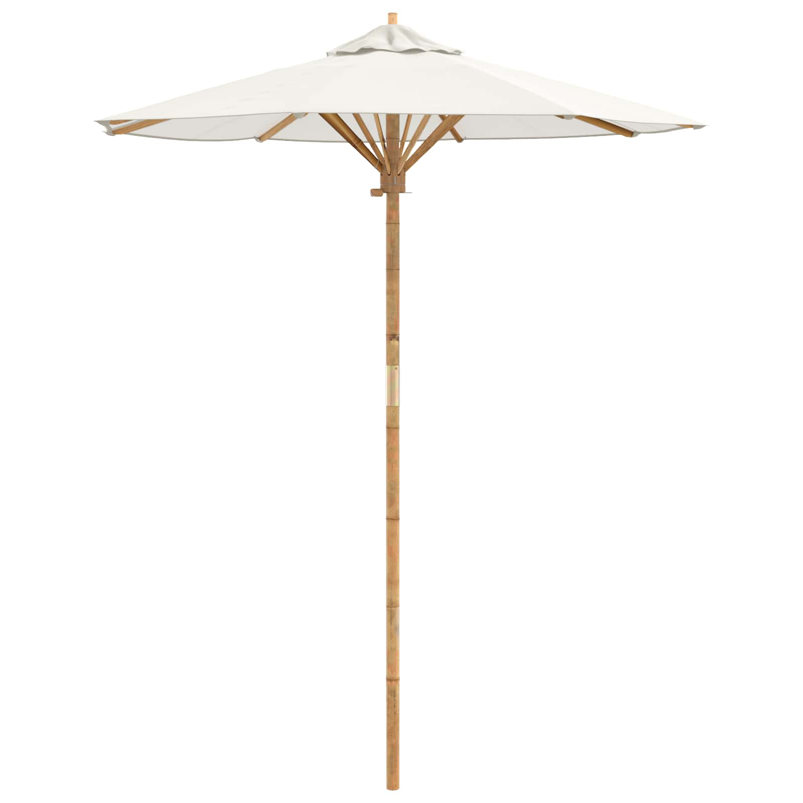 vidaXL Sombrilla de jardín Crema Ø 270 x 260 cm Bambú