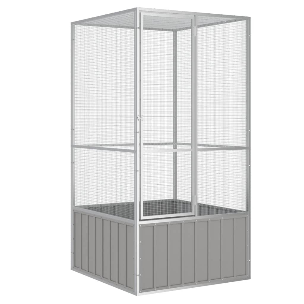 vidaXL Jaula de Pájaros Acero Galvanizado Aves Pajareras Casita Color Antracita,  Gris, y mas