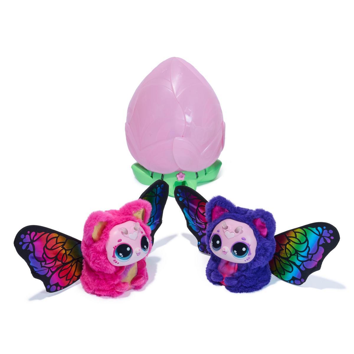 SPIN MASTER - HATCHIMALS BLOOMABLES - Kittyfly Peluche Interactivo Sorpresa con Transformación Mágica Repetible y más de 100 Sonidos - 6072450 - Mascota Interactiva - Juguetes Niñas +5 Años