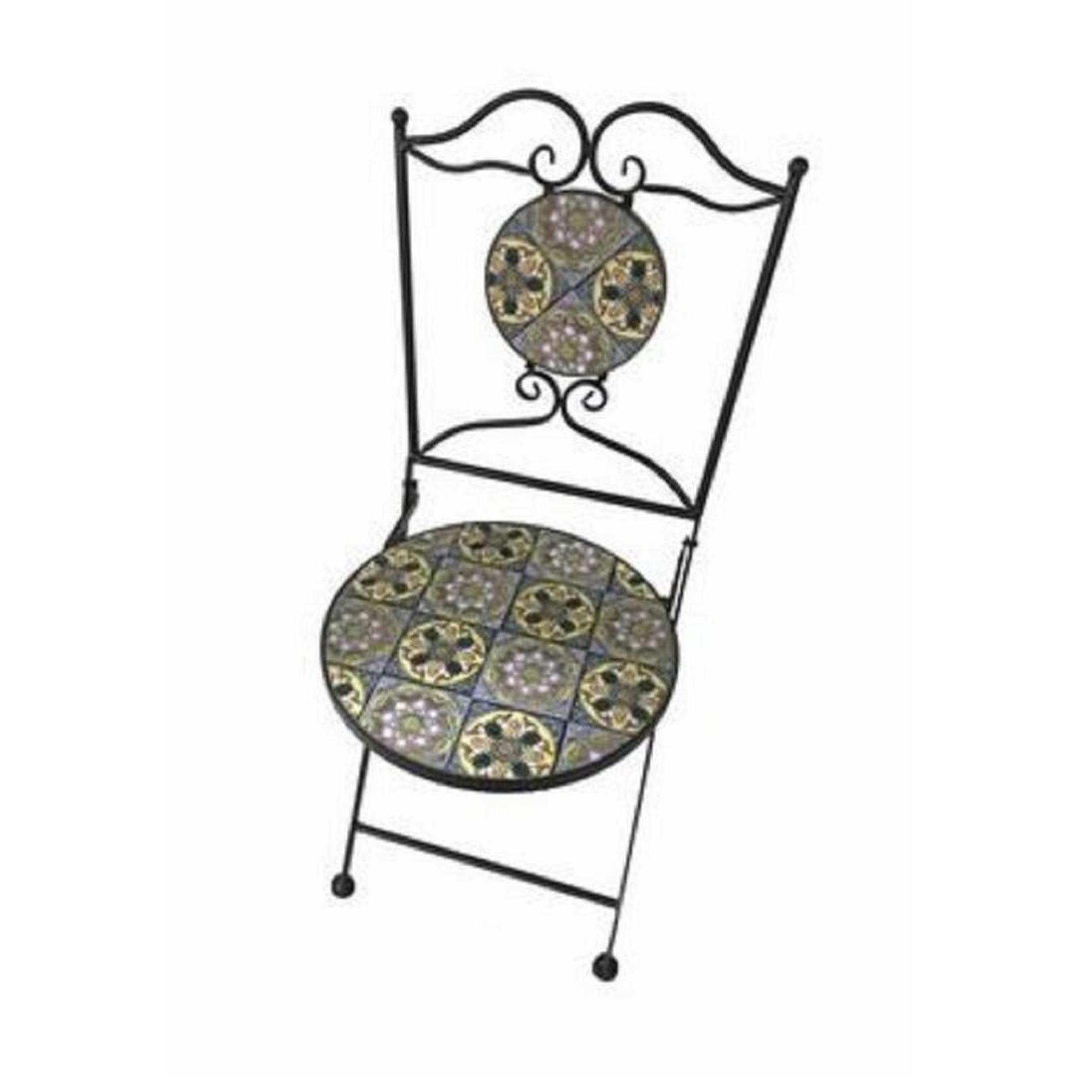 Silla Plegable Gerimport Mosaico Cerámico para Exterior