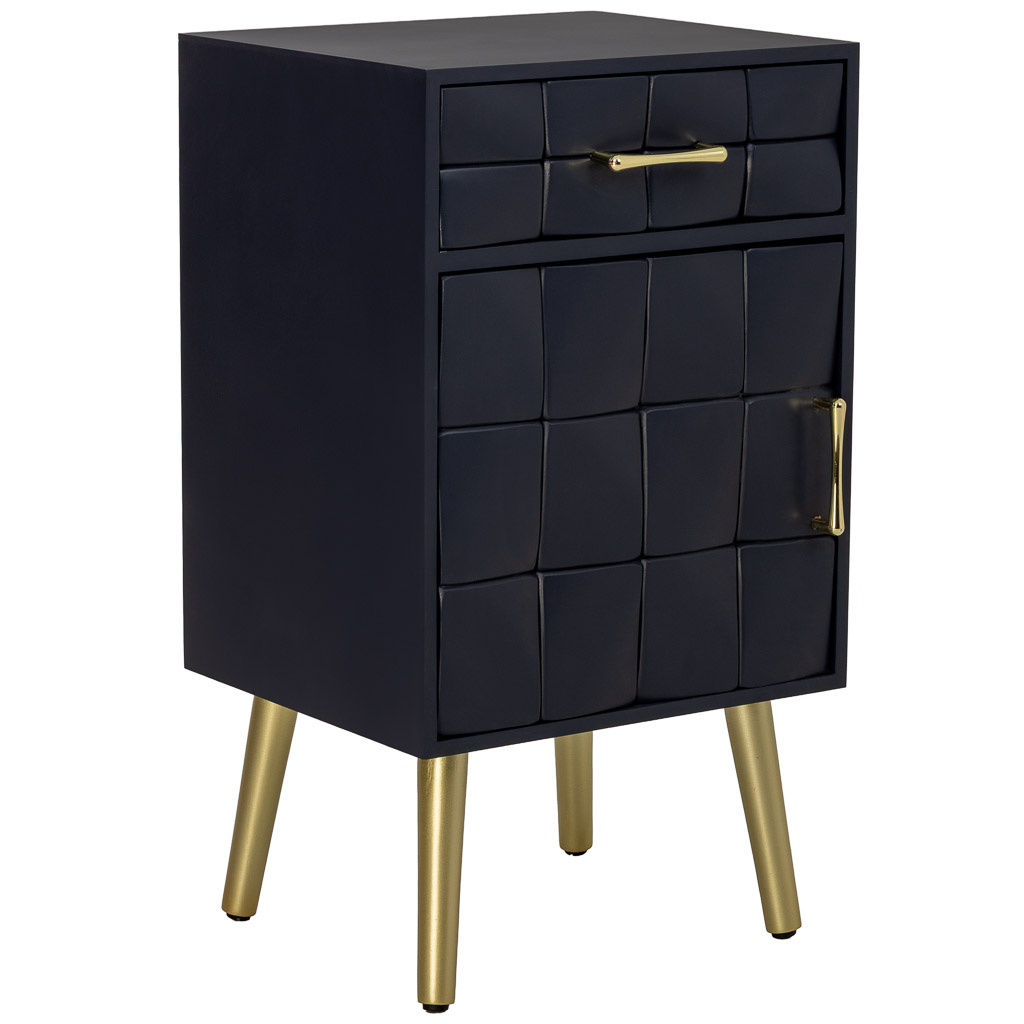 Wonderlust Deco - Mesita de noche de madera negro 40x35x71h cm Negro 40x35x71h cm