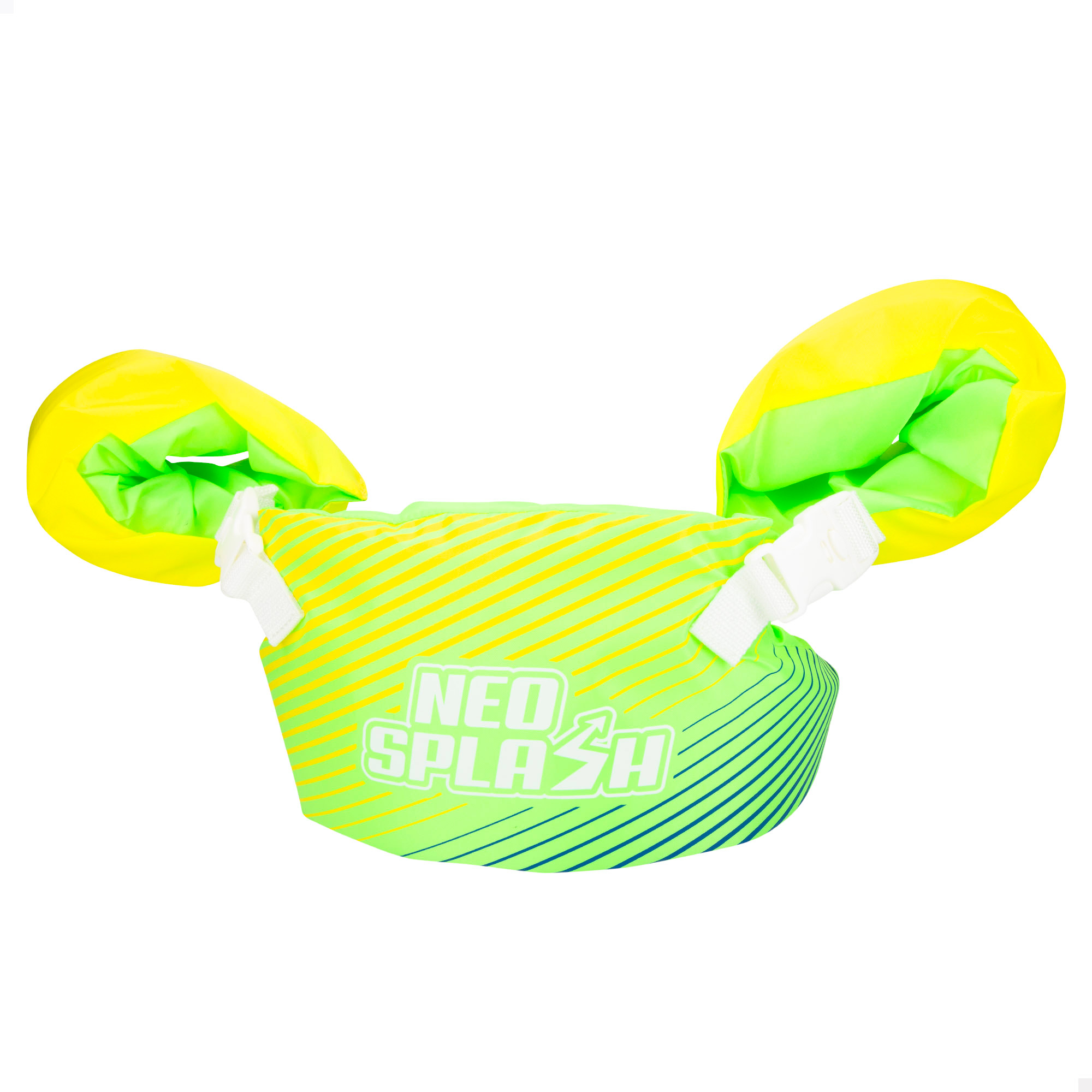 COLORBABY Aqua Sport - Flotador manguitos para niños, diseño neón con tejido poliéster y foam, chaleco flotador infantil para natación, peso máximo 15-19 kg, seguro y cómodo para primeros baños, ideal para aprender a nadar en piscina o playa