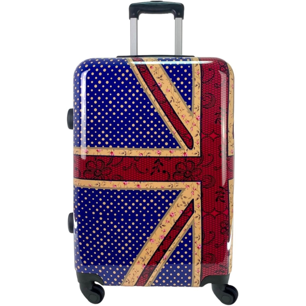 Maleta de Viaje Grande para Viajar en Avión 4 Ruedas Giratorias Estampado Inglaterra COSHANO