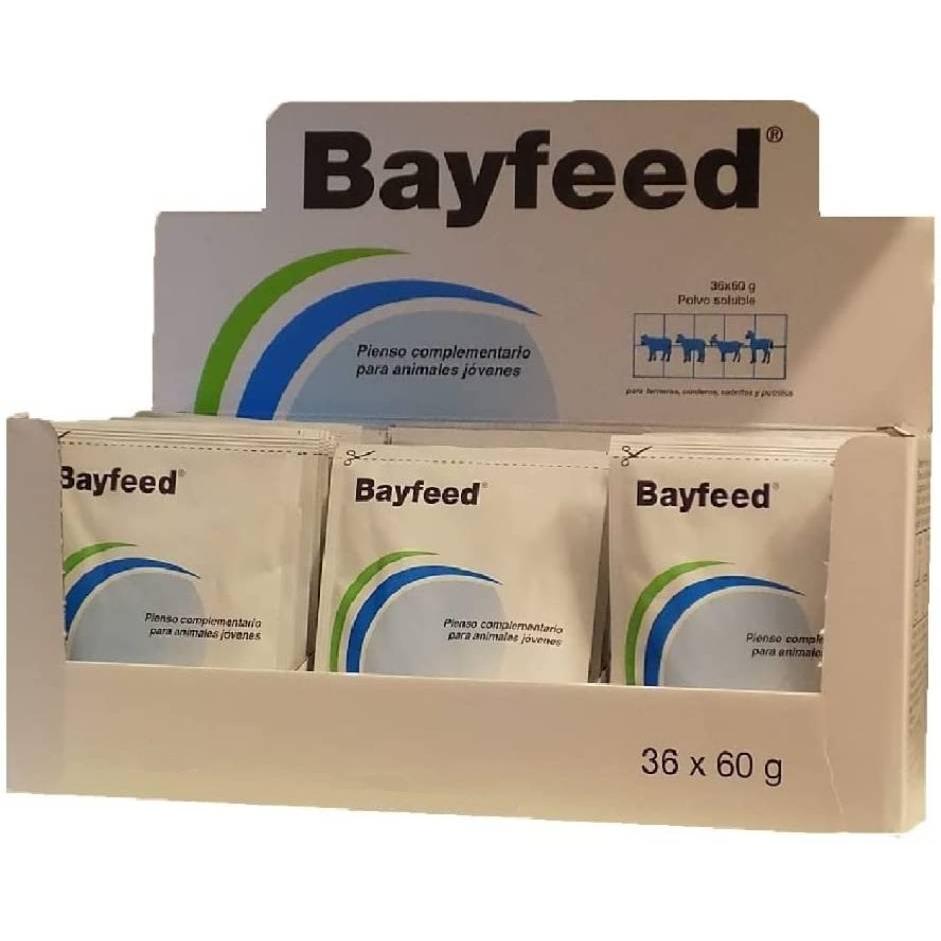 ELANCO Antidiarreico BAYFEED para terneros, corderos, cabritos y potros, Caja Completa 36 Sobres x 60 gr
